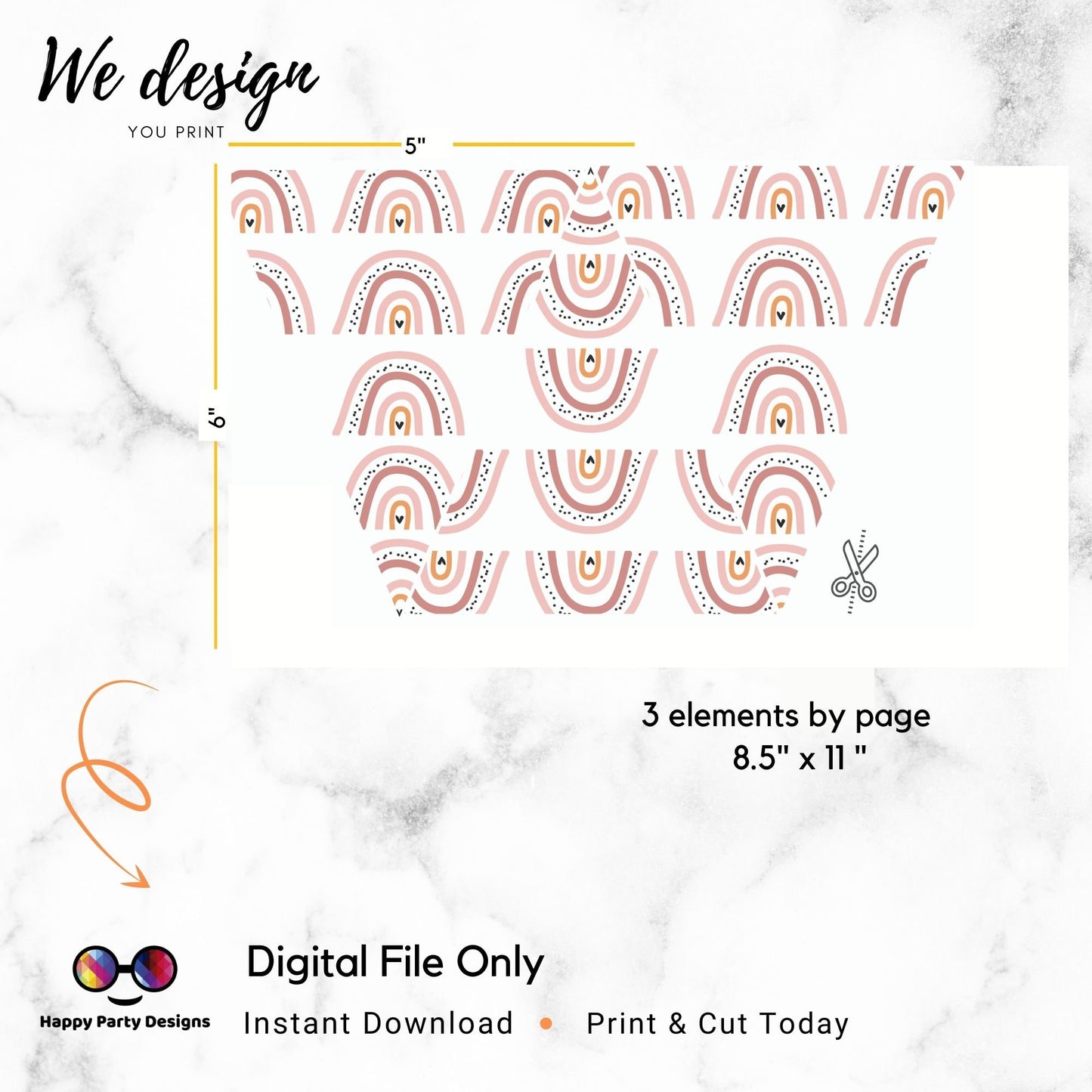 PRINTABLE Boho rainbow Pennant Banner | Rainbow decoration | Instant Download | Boho Party | Boho decor | Boho Birthday