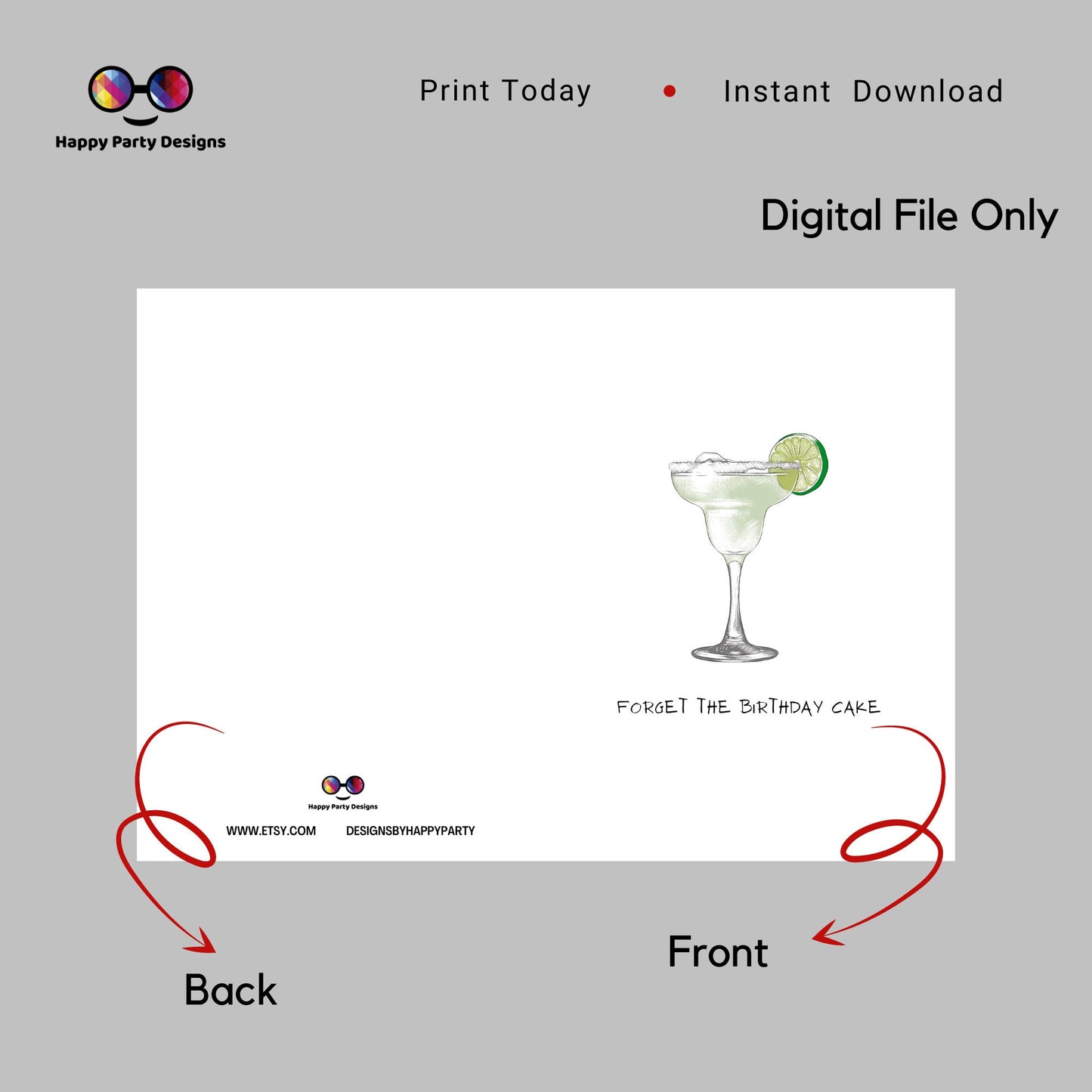 Margarita Birthday card | INSTANT download | Digital | Birthday card.