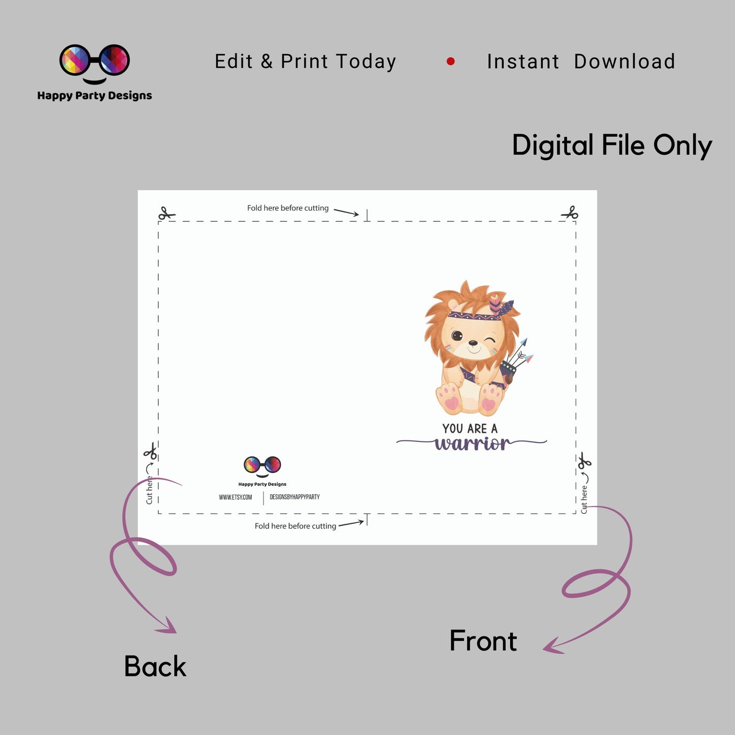 You are a warrior card | encouragement card for kids | greeting card | card for a son | card for a daughter | card for grandson