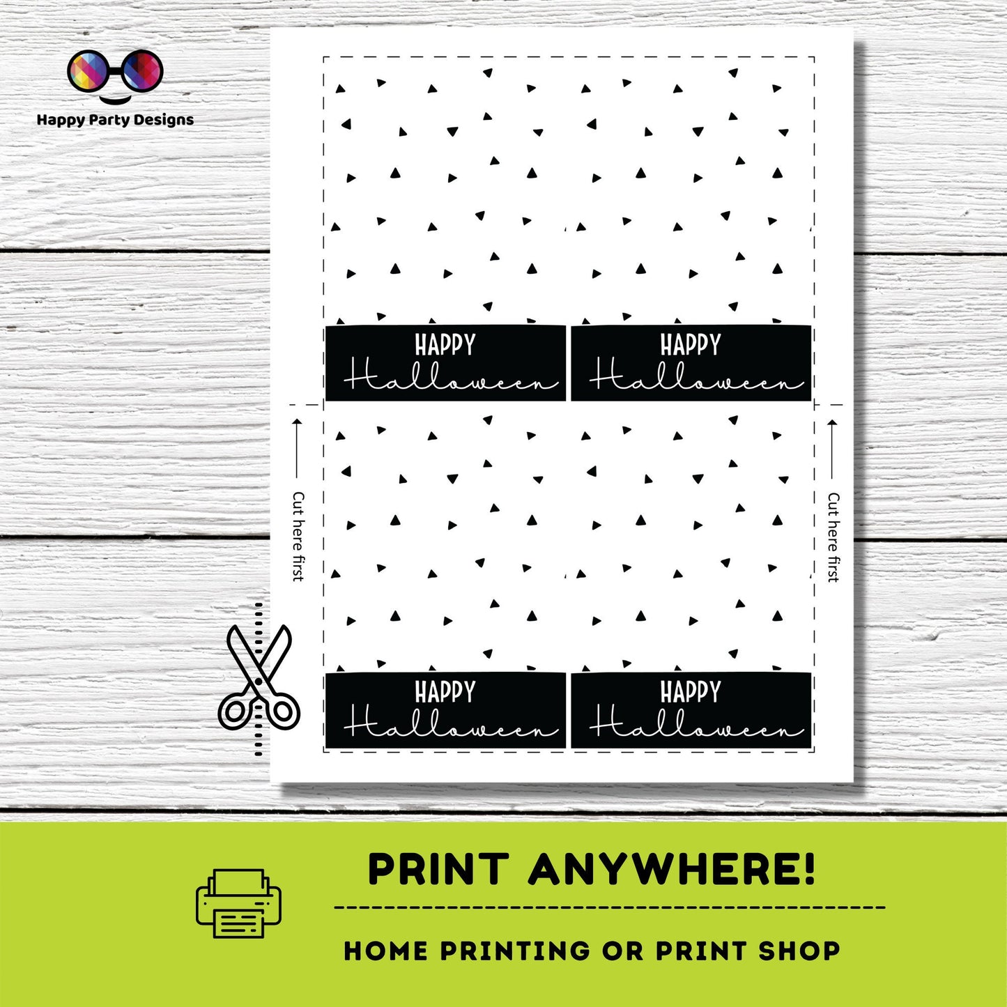 Happy Halloween Cookie Tag 3.5" X 5" | Halloween Tag | Happy Halloween Printable Mini Cookie Card