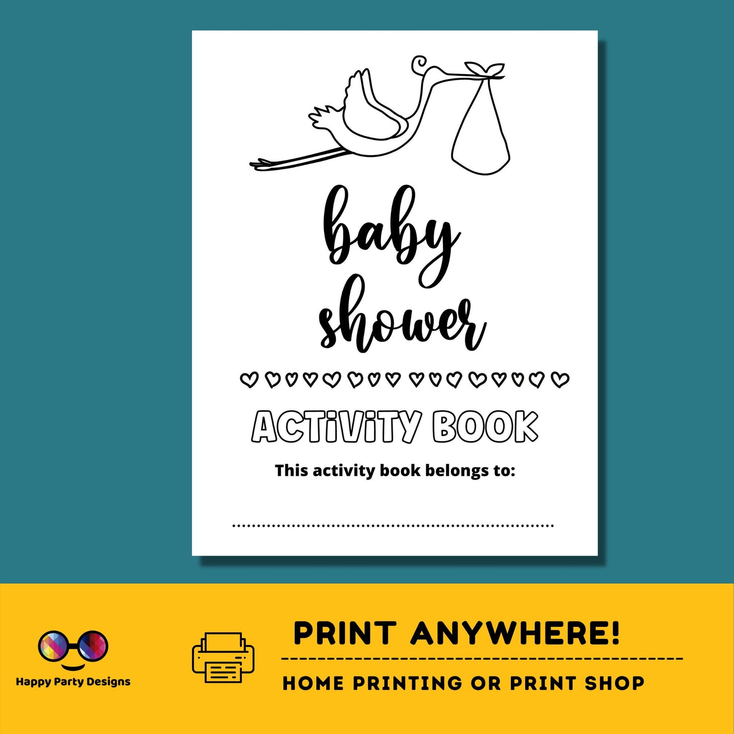 Baby Shower Kids Activity Book | Coloring book for Baby Shower | Printable Activity Book Baby Shower | Baby Keepsake