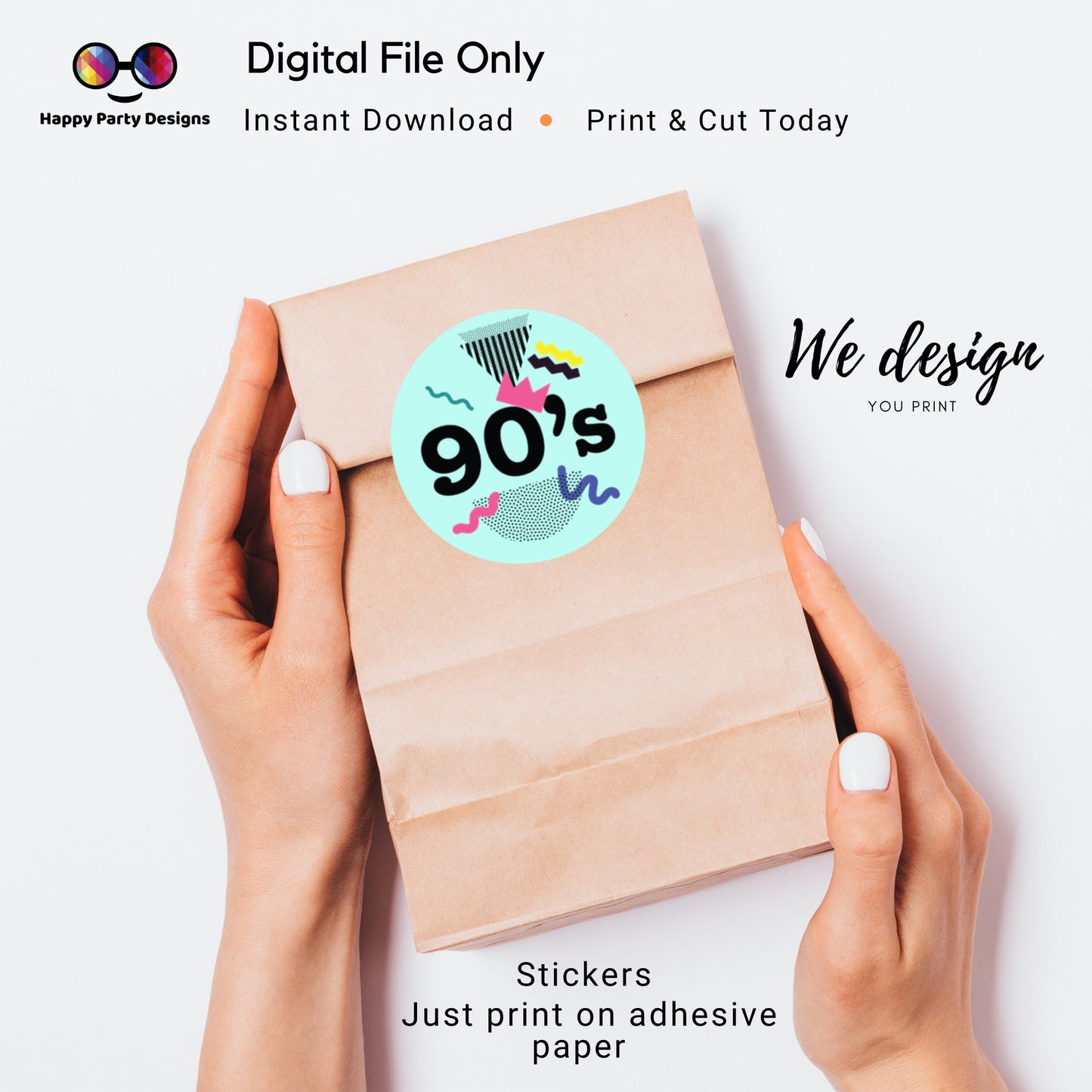 90s Cupcake toppers pink | Retro Birthday | Cupcake Toppers | Instant Download | Digital | Nostalgia Birthday Party | 90s Kid Birthday