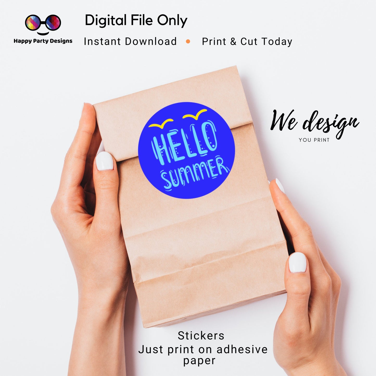 Summer Cupcake Toppers | Tropical Blue Cupcake Toppers | Kids party decorations | Instant Download | Digital | Summer Birthday Party Themed