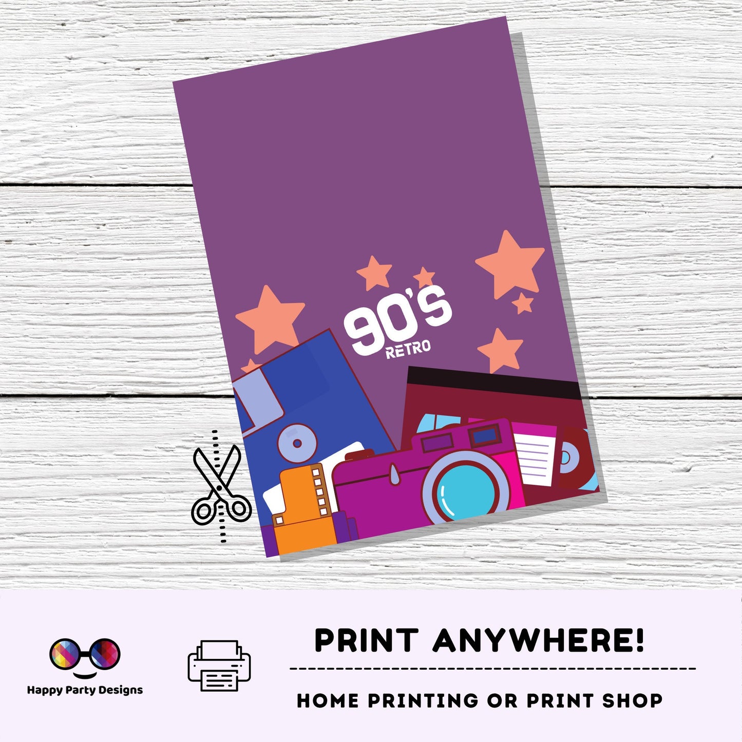90s Cookie Tag 3.5" X 5" | Retro Tag | 90s retro Printable Mini Cookie Card | 90s favors tag | Nostalgia cookie tag | 90s themes favor tag