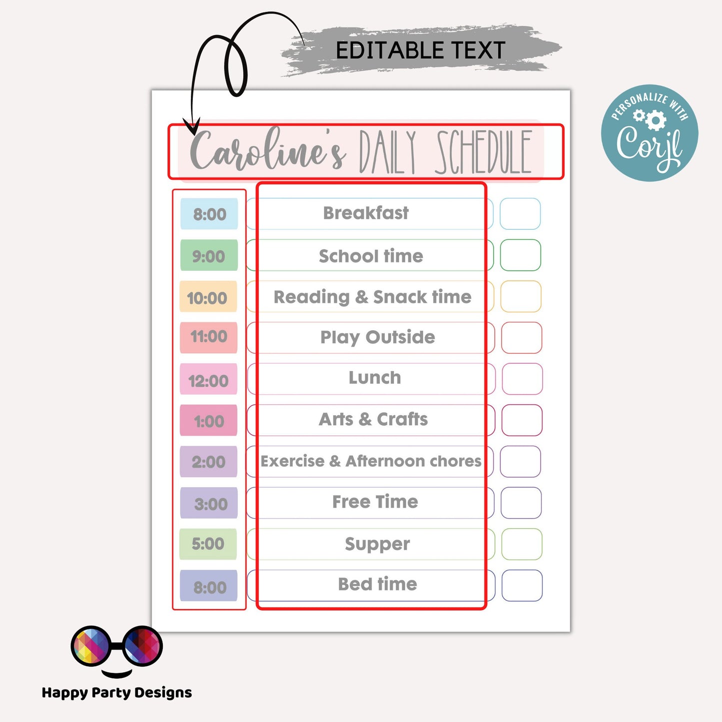 Weekly Daily schedule Chart for Kids | Daily Routine Chore Chart for Kids | My Schedule | Responsibility Checklist | My Daily To Do List