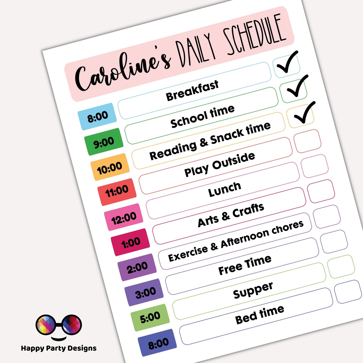 Weekly Daily schedule Chart for Kids | Daily Routine Chore Chart for Kids | My Schedule | Responsibility Checklist | My Daily To Do List