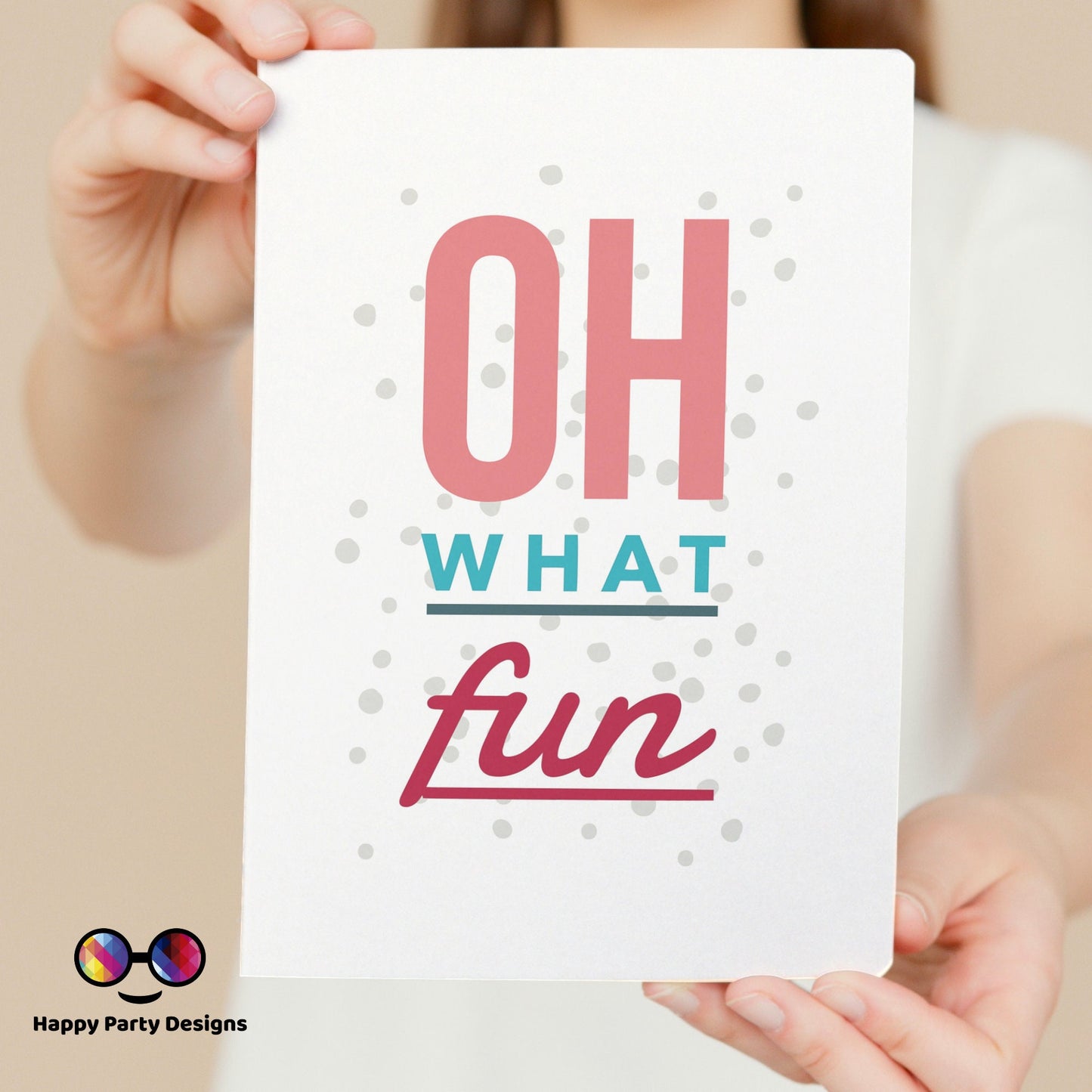 PRINTABLE Christmas card | Christmas Card | Holiday Card | Oh what fun | Instant Download