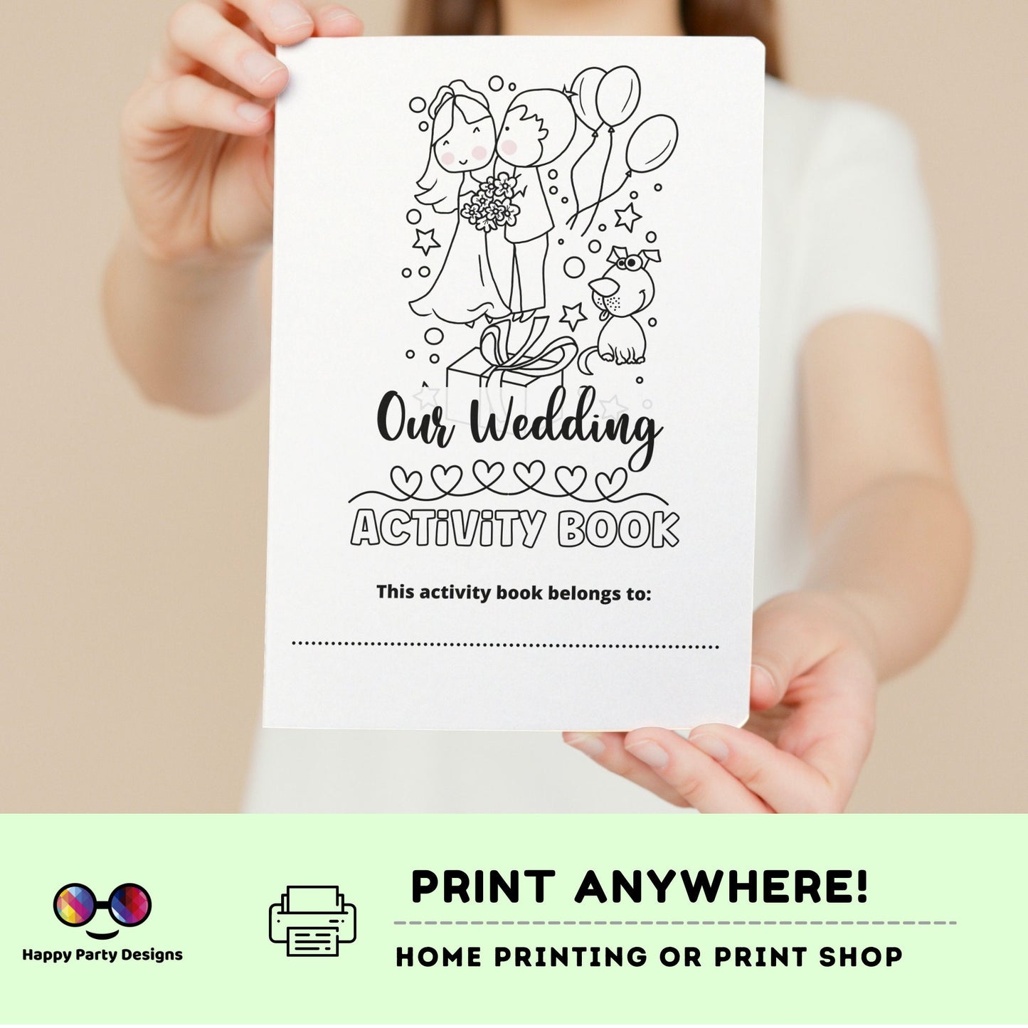 Wedding Kids Activity Book | Coloring book for wedding | Printable wedding Activity Book | Instant Download wedding Activity Book
