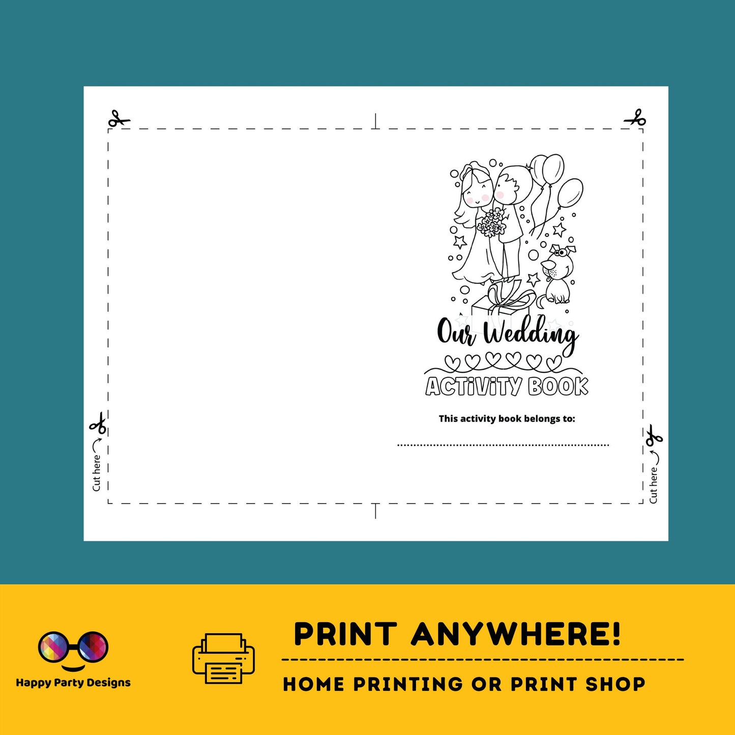 Wedding Kids Activity Booklet | Coloring book for Wedding | Printable Activity Booklet Wedding | Wedding Keepsake