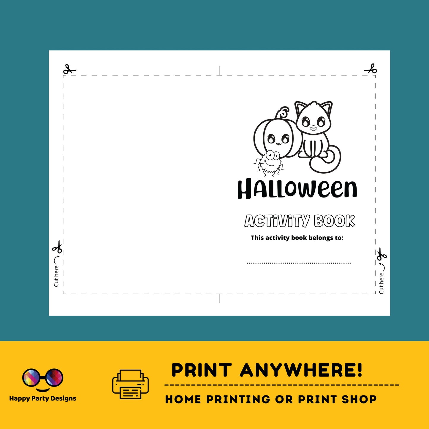 Halloween Activity Booklet | Coloring booklet for Halloween | Printable Activity Book Halloween Party | Printable Activity Booklet