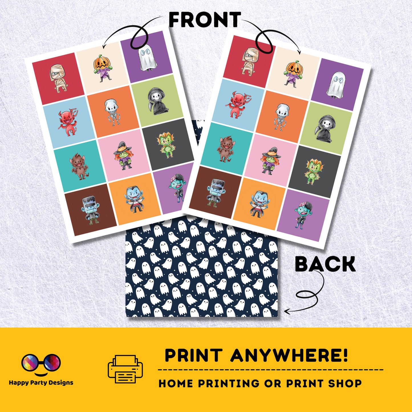 Halloween Memory Game | Halloween Party Decoration | Cute | Instant Download | Digital | Halloween Party | Halloween games
