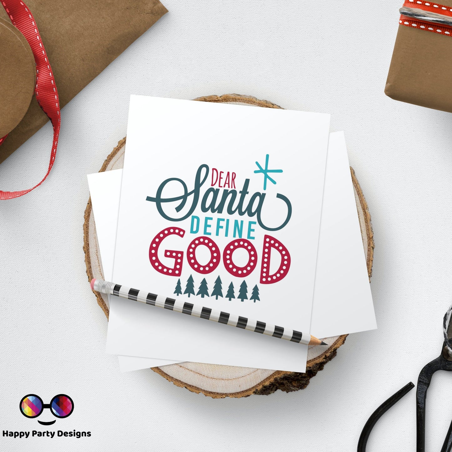 PRINTABLE Christmas card | Christmas Card | Holiday Card | Dear Santa defined Good | Instant Download