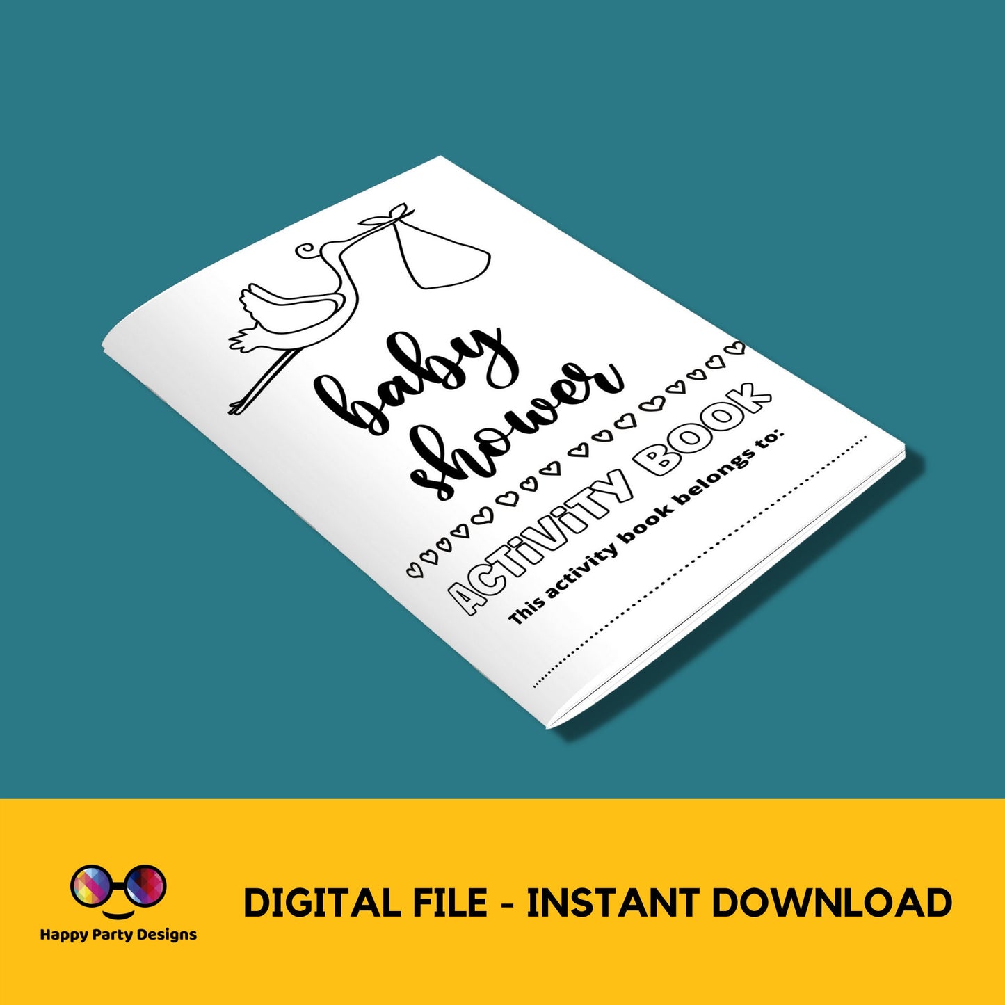 Printable Baby Shower Kids Activity Booklet | Coloring book for Baby Shower 5x7" | Printable Activity Booklet Baby Shower | Baby Keepsake