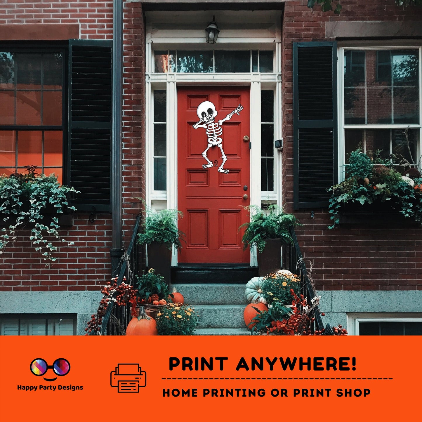 Large Halloween Skeleton | Halloween Party Decoration | Cute | Instant Download | Digital | Halloween Party | Halloween decor