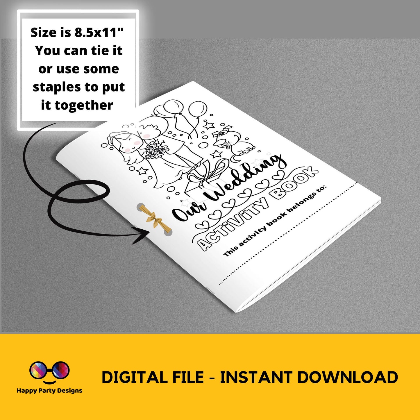 Wedding Kids Activity Book | Coloring book for wedding | Printable wedding Activity Book | Instant Download wedding Activity Book