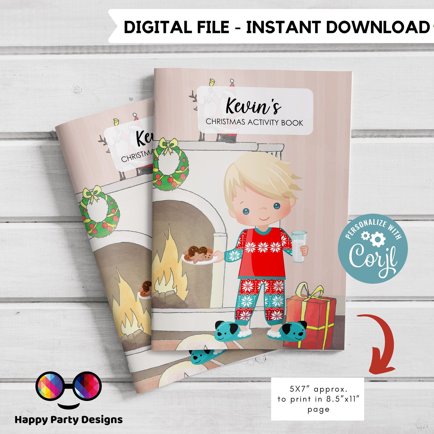 Editable Christmas Kids Activity Book | Personalized Kids Christmas Activity Book | Coloring book for Christmas | Printable Book Holidays