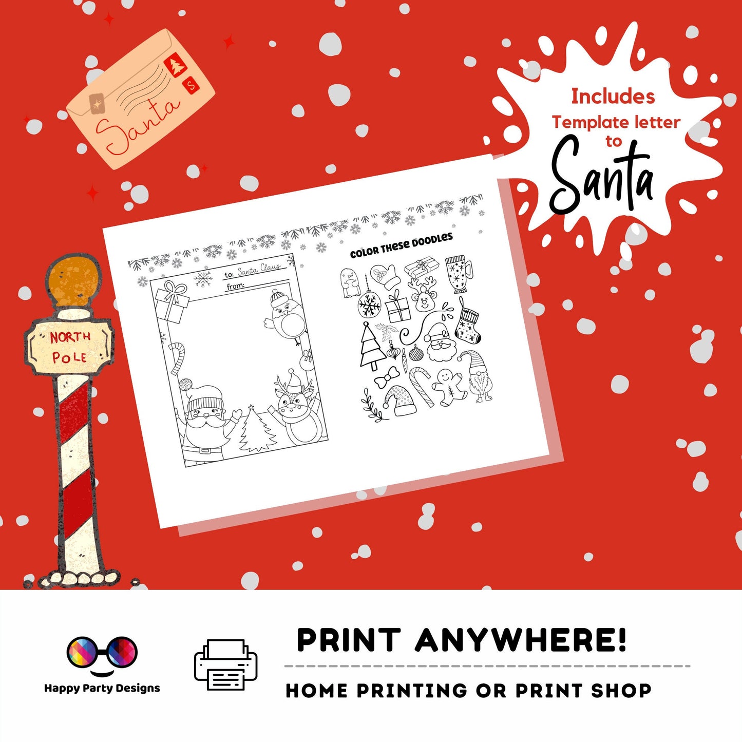 Editable Christmas Kids Activity Book | Personalized Kids Christmas Activity Book | Coloring book for Christmas | Printable Book Holidays