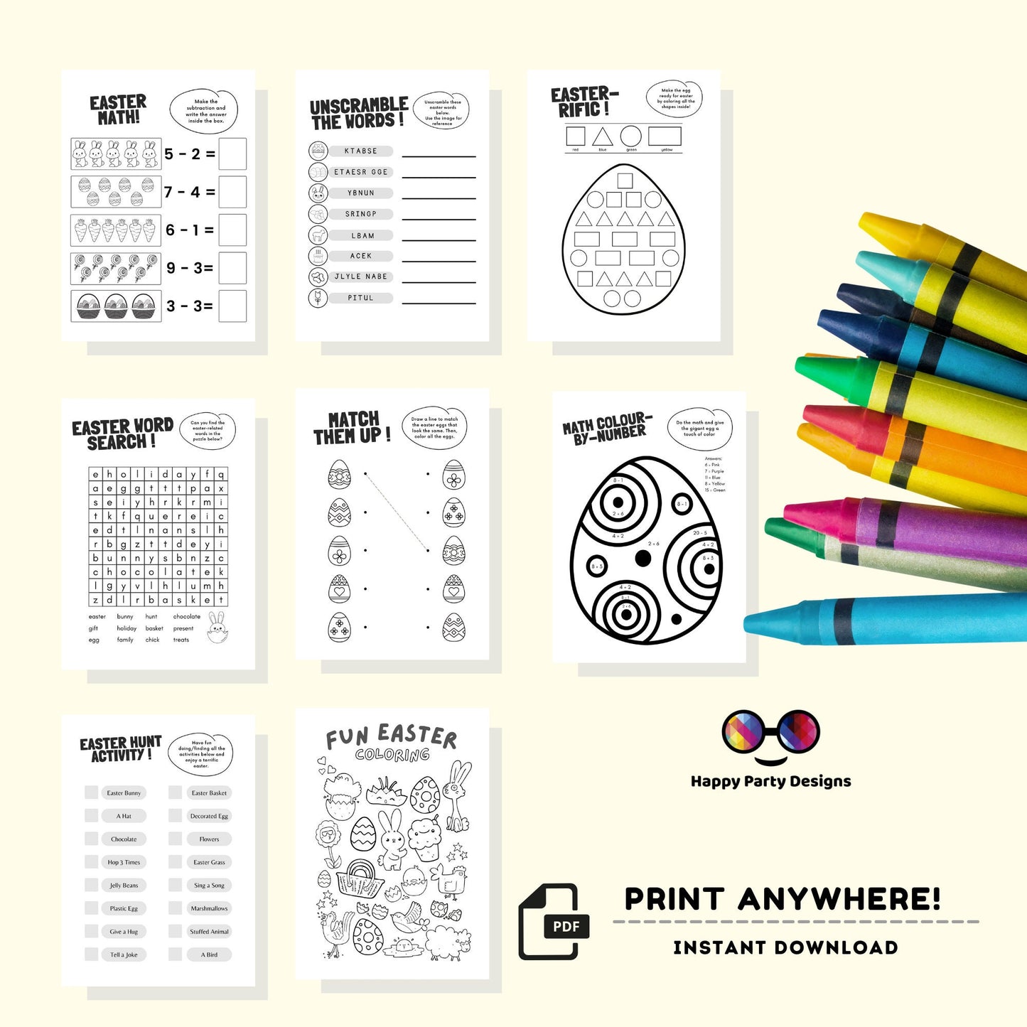 Easter Kids Activity Book | Coloring book for easter | Printable Activity Book Easter | Kids Keepsake Easter Kids Craft Easter Activity Pack