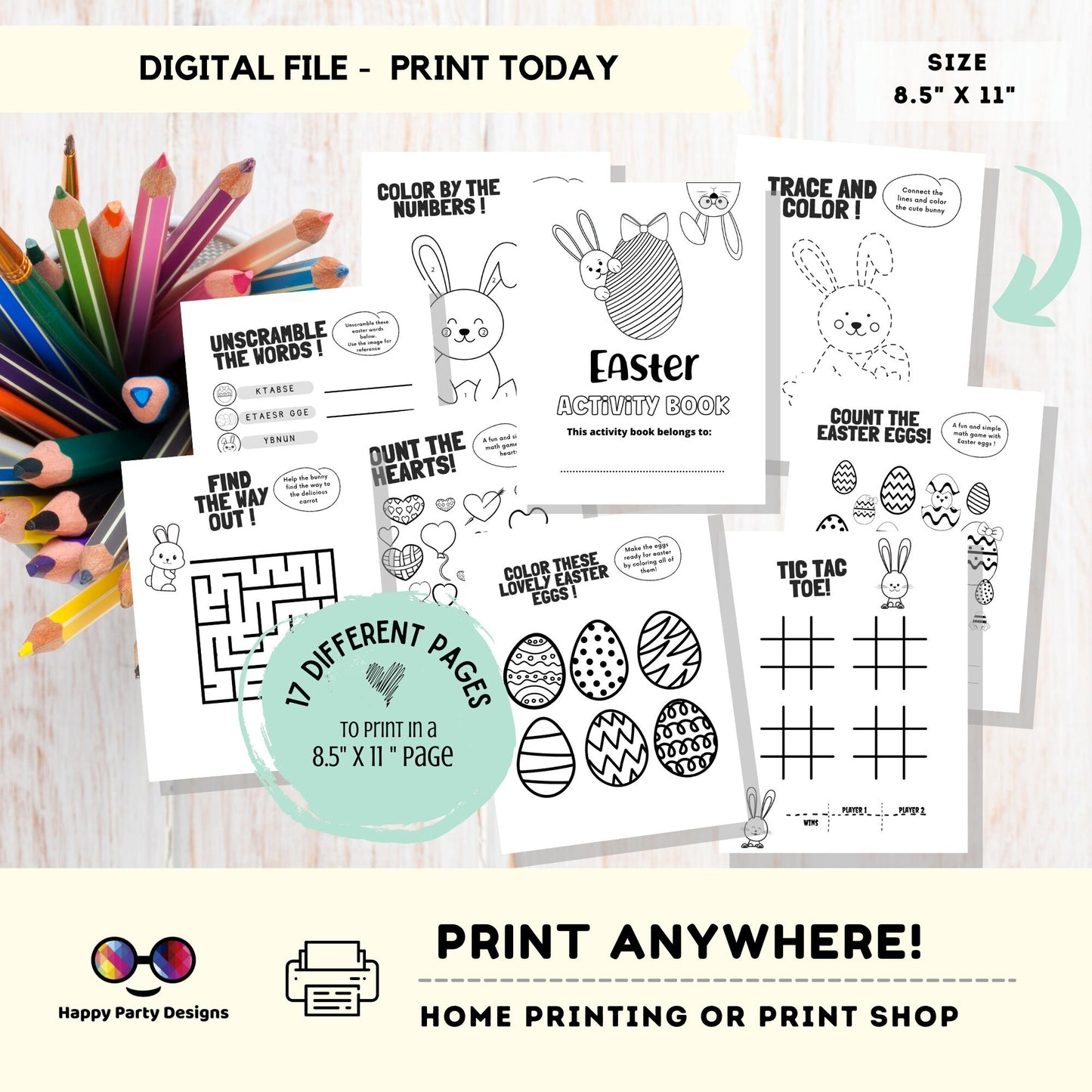 Easter Kids Activity Book | Coloring book for easter | Printable Activity Book Easter | Kids Keepsake Easter Kids Craft Easter Activity Pack