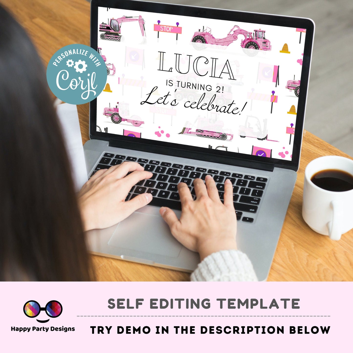 Editable TrucksPlacemat | construction Birthday | Any Age | construction party | construction party decor | Personalize Online