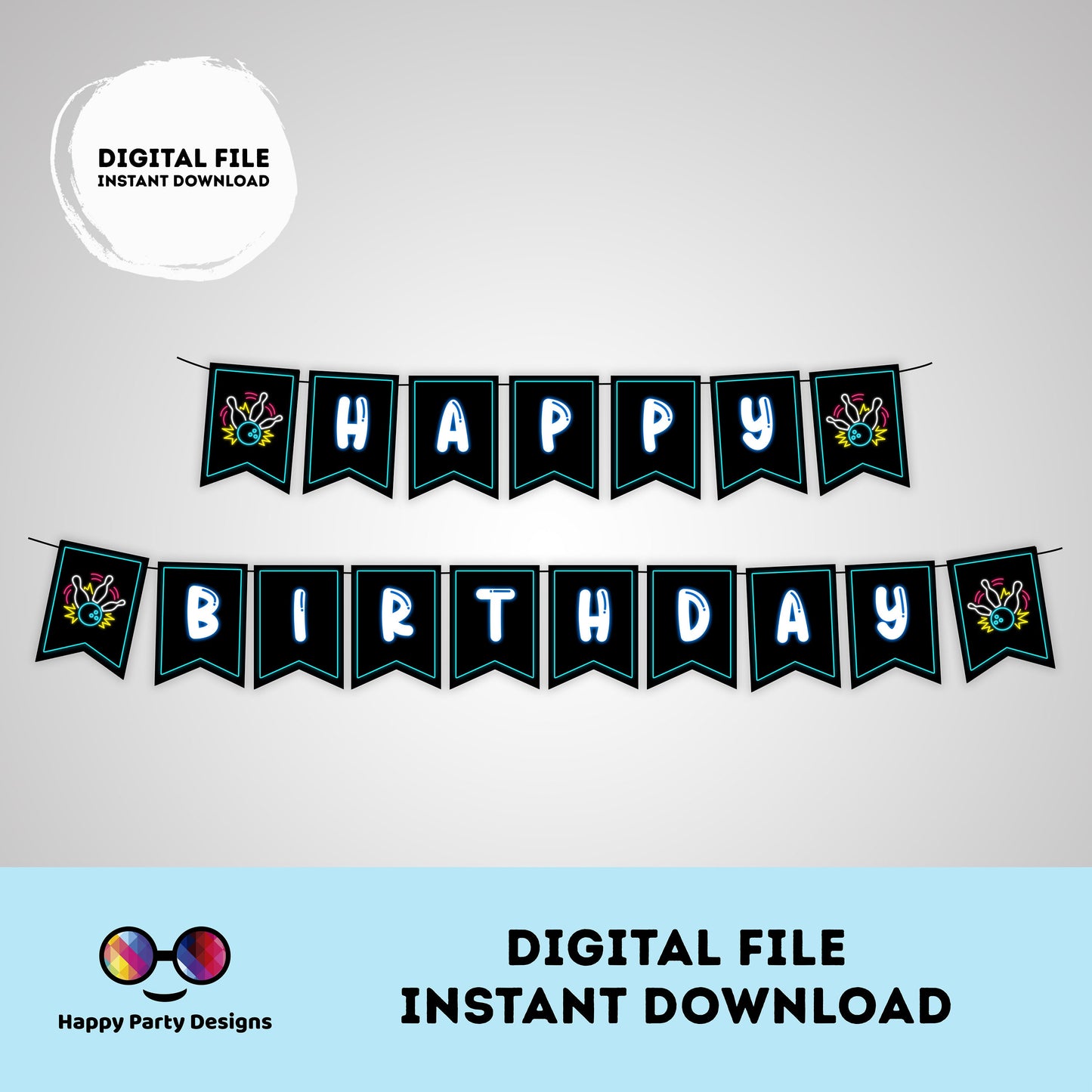 Happy Birthday Bowling Banner | Bowling party | Birthday banner | Bowling birthday party | birthday girl | birthday boy | Bowling Banner
