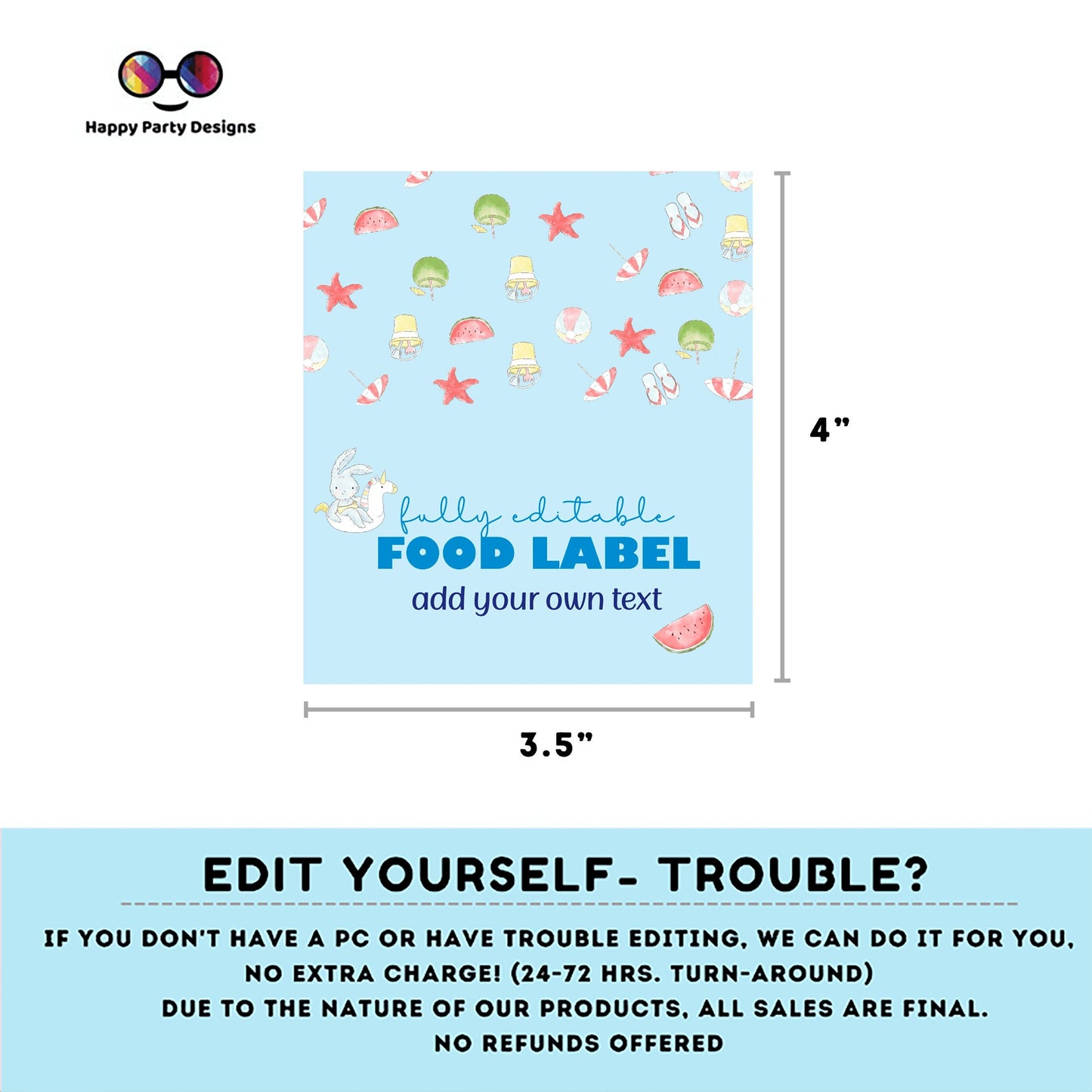 Editable pool baby bash food tent |blue and gold | buffet labels | summer buffet labels | baby boy baby shower | pool baby shower #B1