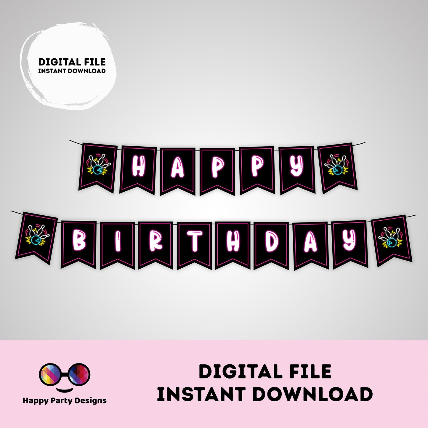 Happy Birthday Bowling Banner | Bowling party | Birthday banner | Bowling birthday party | birthday girl | Bowling Banner #KID3