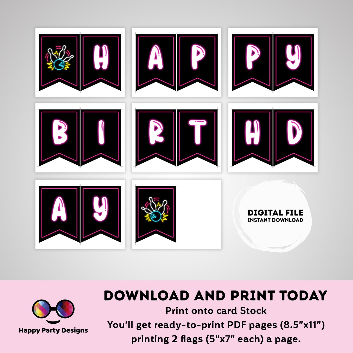 Happy Birthday Bowling Banner | Bowling party | Birthday banner | Bowling birthday party | birthday girl | Bowling Banner #KID3