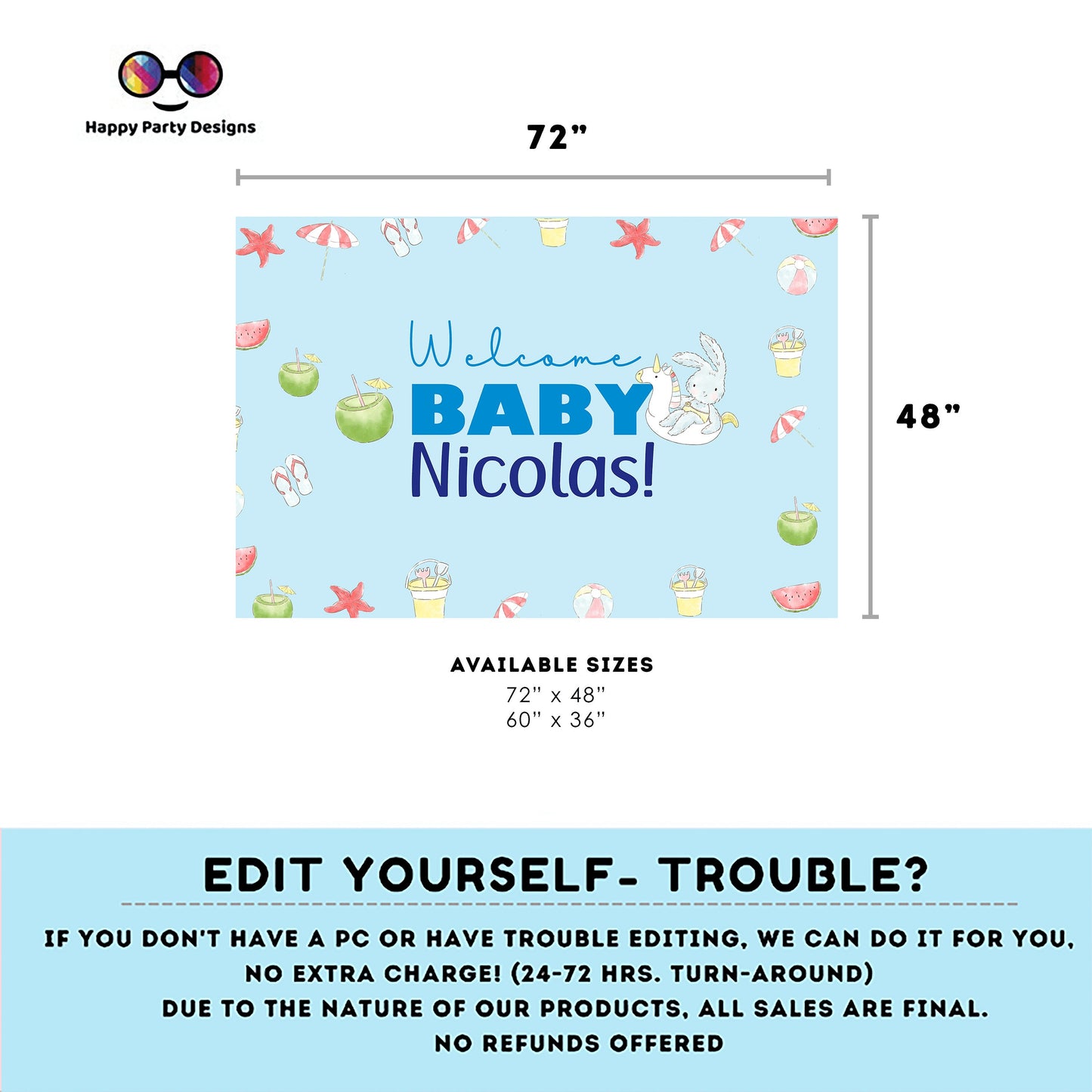 Editable pool baby bash Backdrop Banner | Digital pool party printable Backdrop Banner | Baby Boy | Pool baby showery | Summer baby #B1