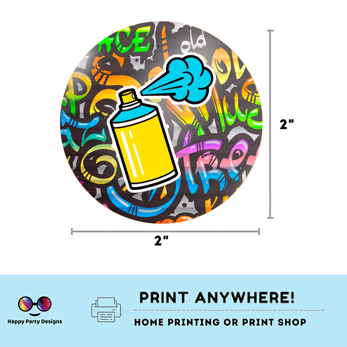 Graffiti Round cupcake toppers | Graffiti birthday | Graffiti Birthday Party | Graffiti themed | Boy Birthday Party | graffiti stickers #K1