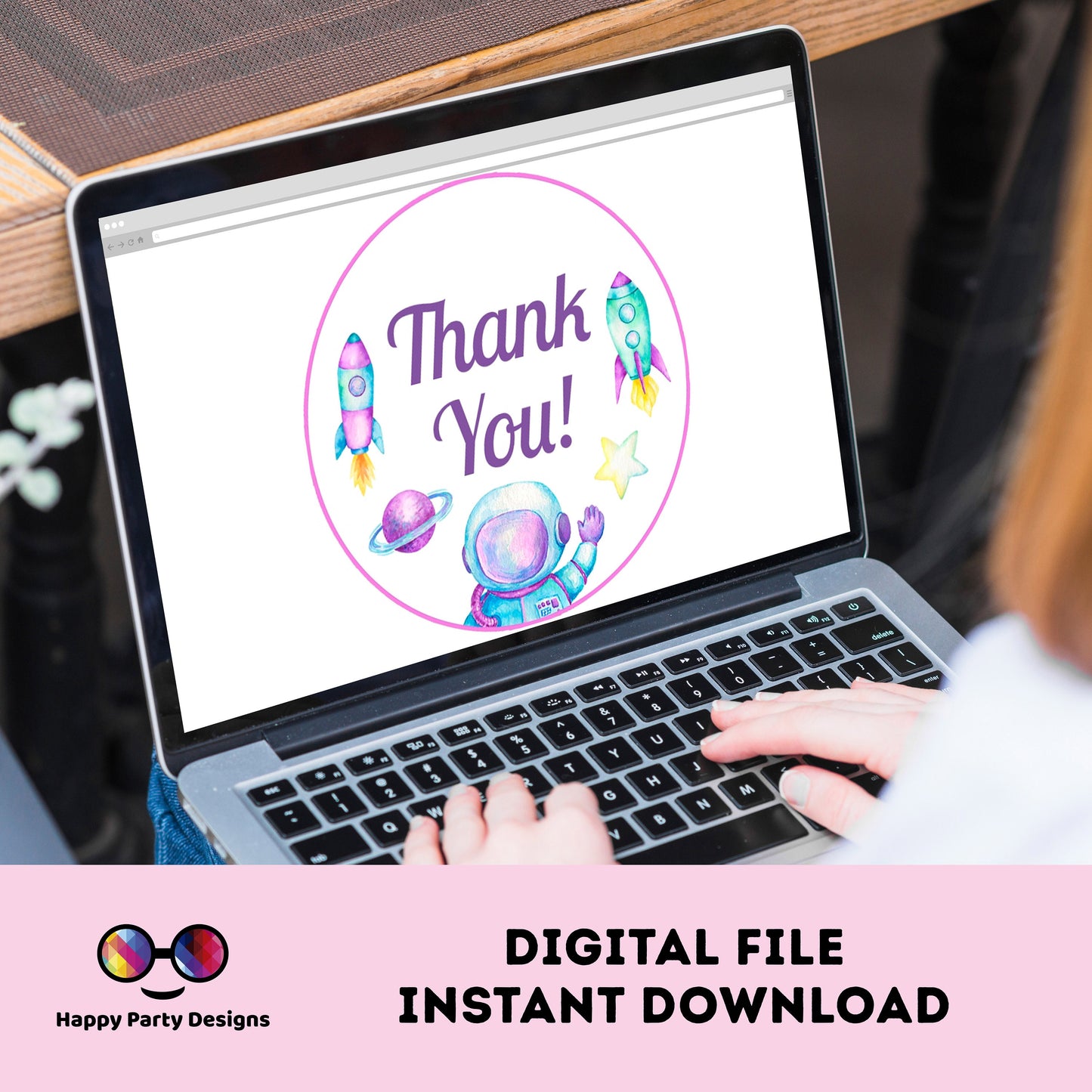 INSTANT DOWNLOAD First Trip Around the Sun Thank you tag | Outer Space printable thank you tag | Birthday Girl | Outer Space Favor tag #K57