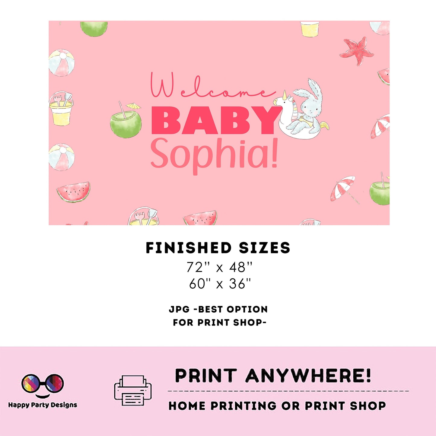 Editable pool baby bash Backdrop Banner | Digital pool party printable Backdrop Banner | Baby Girl | Pool baby showery | Summer baby #B2