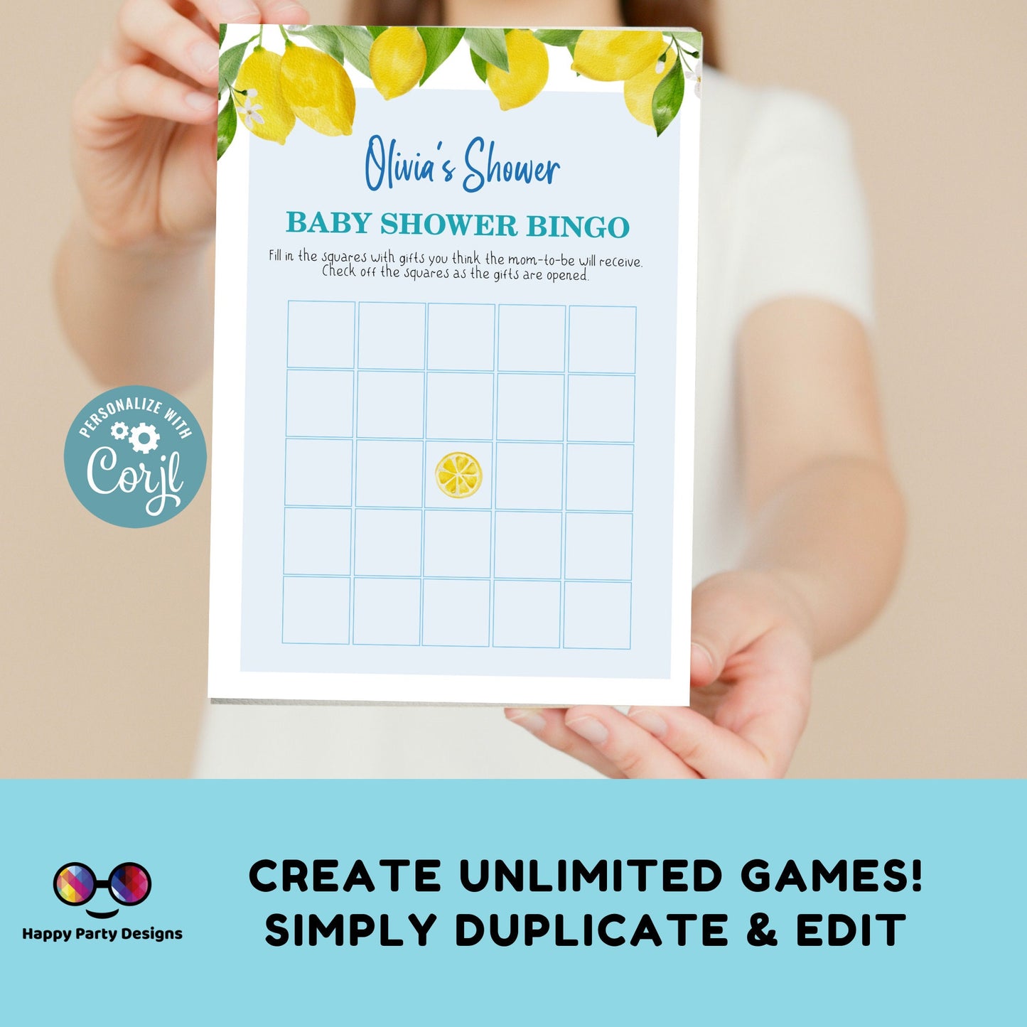 EDITABLE lemons Baby shower games bundle | Lemons baby shower | summer baby shower | Editable Baby Party Games | A little lemon #B9