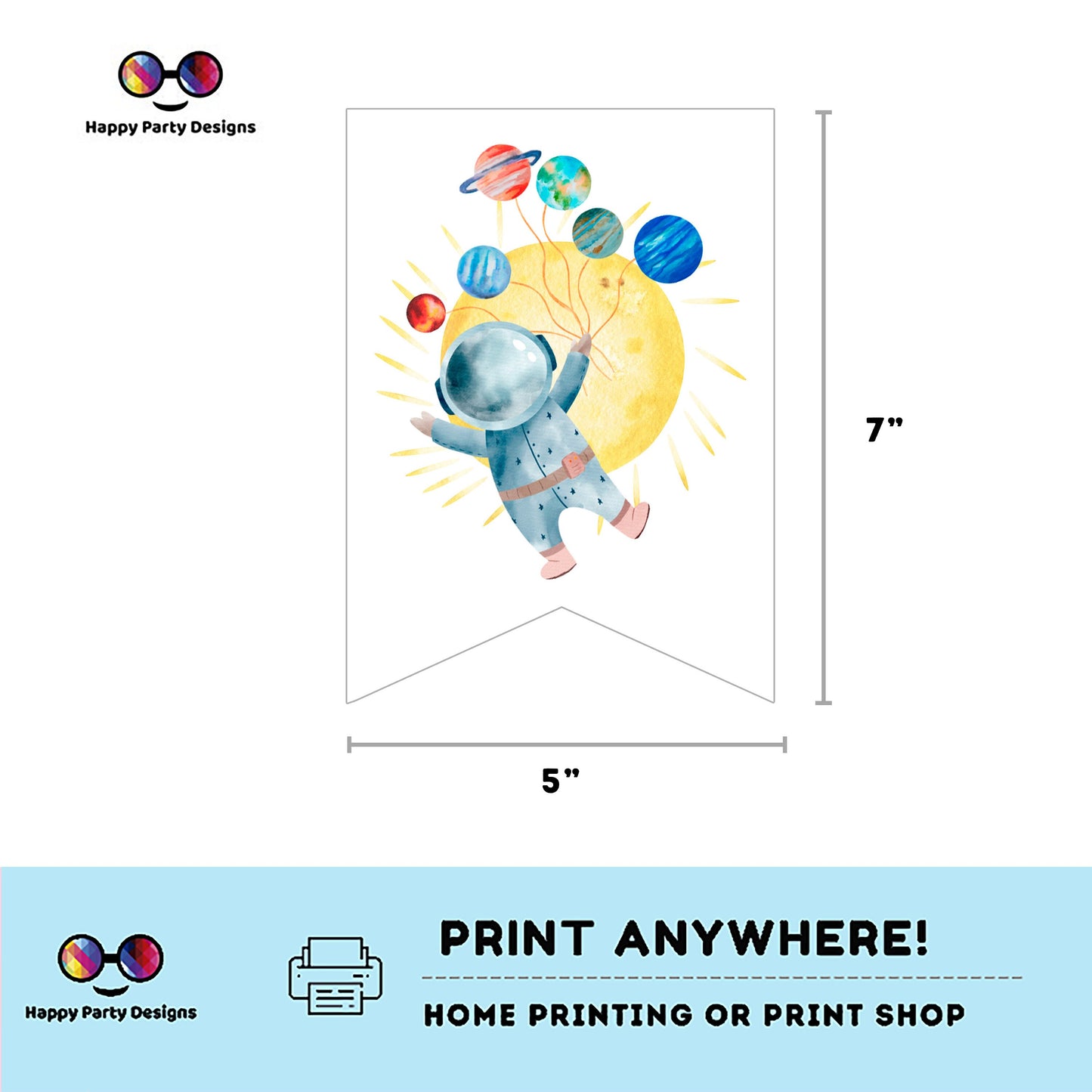 Happy Birthday First Trip Around the Sun Party Banner | Outer Space Party | Birthday banner | Astronaut birthday party | birthday | #K5
