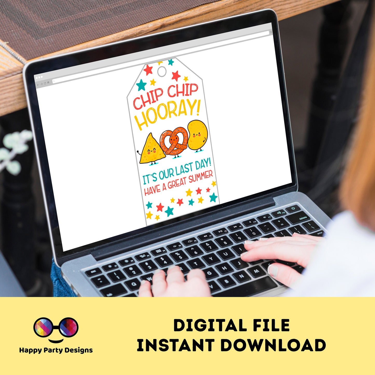 Instant download Last Day of School Snack Tag | Classroom Treat Tag | Chip Bag Tag End of School Year | Gift Tag Summer PTO PTA Card | #SCH1