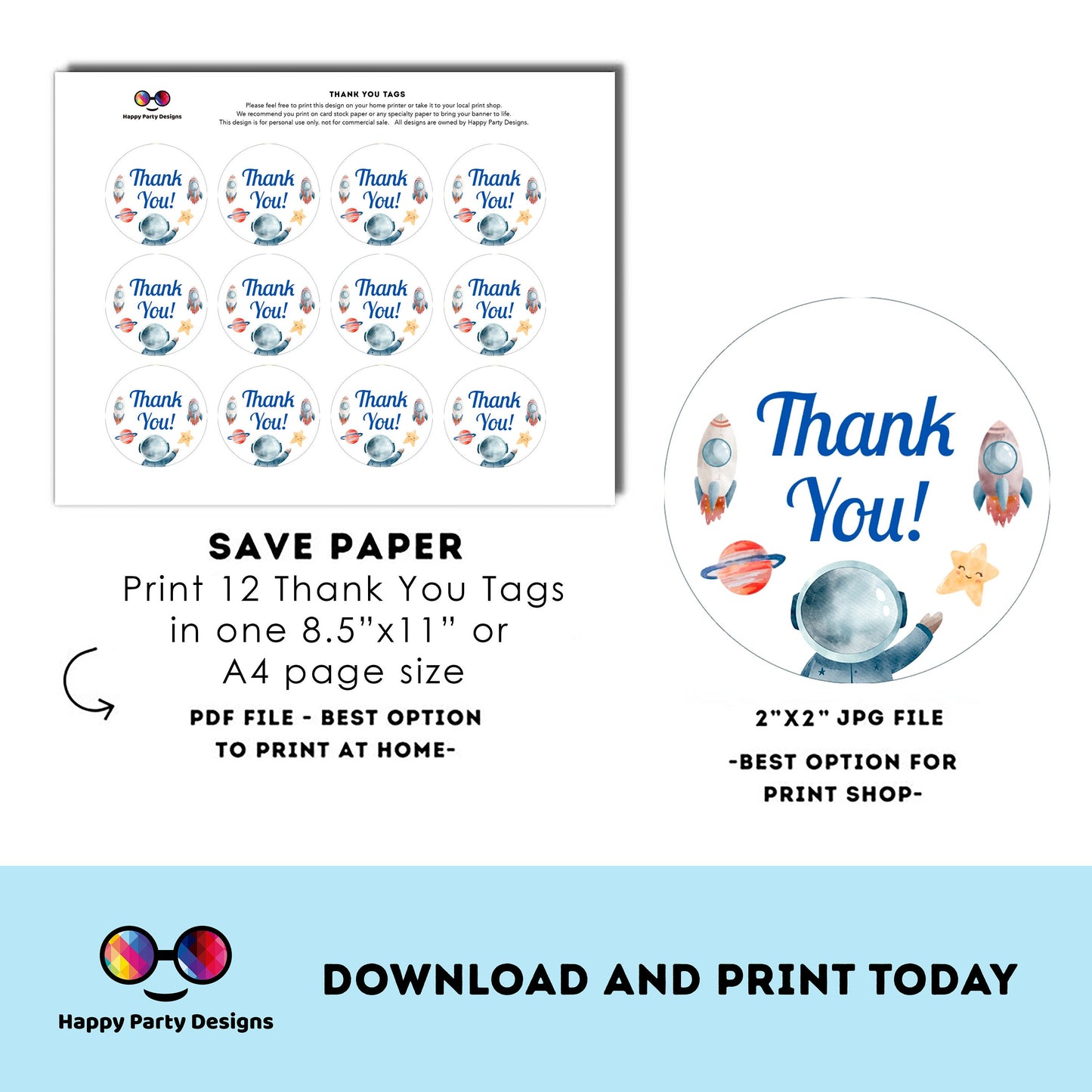INSTANT DOWNLOAD First Trip Around the Sun Thank you tag | Outer Space printable thank you tag | Birthday boy | Outer Space Favor tag #K5