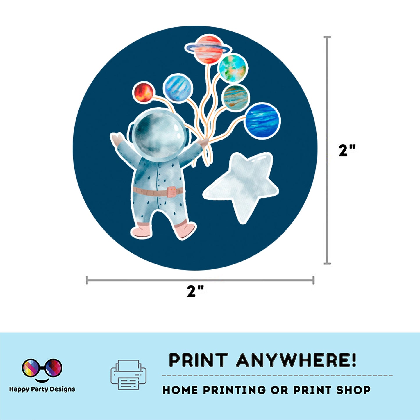 Instant Download First Trip Around the Sun cupcake toppers | Outer Space birthday | Astronaut Birthday Party | Outer Space stickers #K5