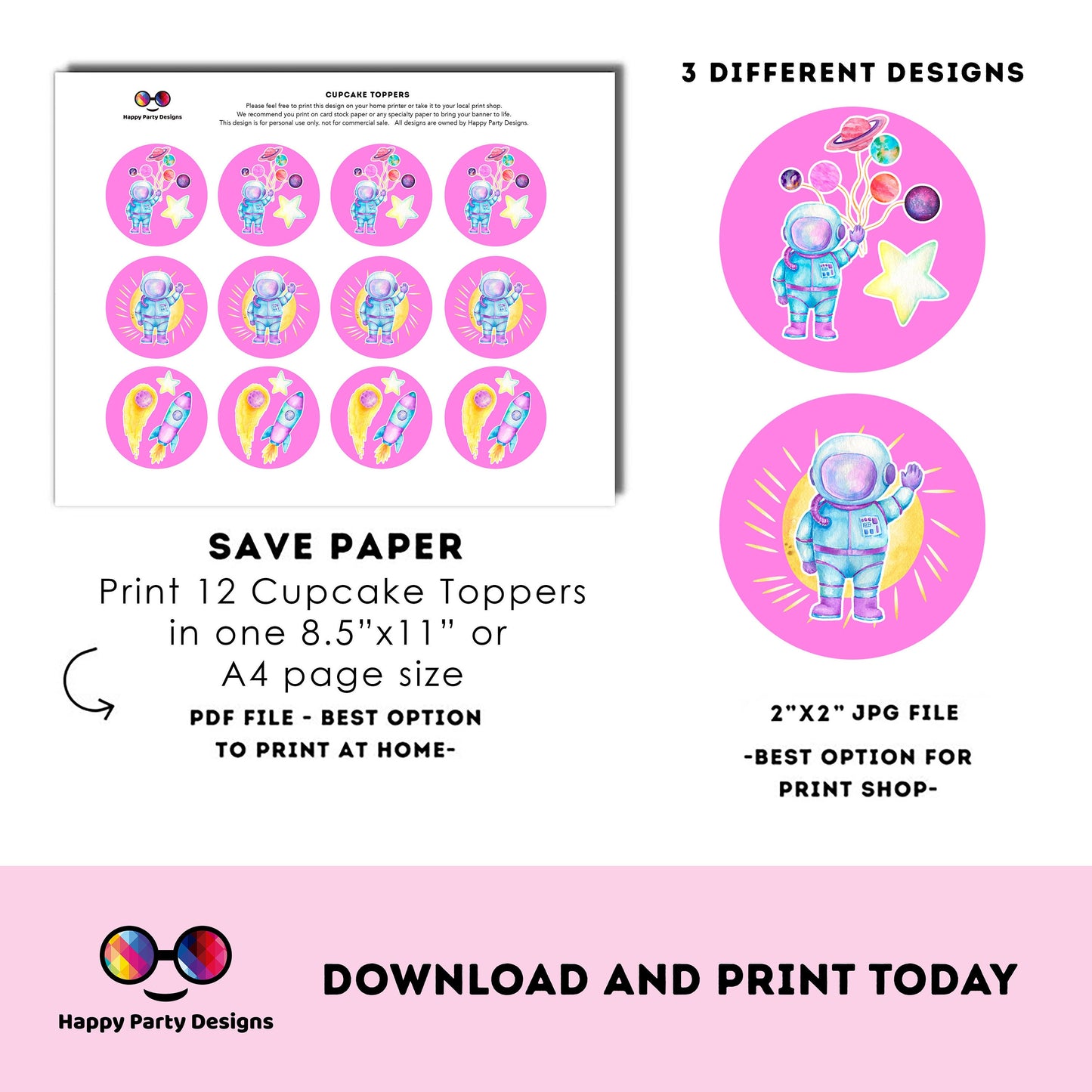 Instant Download First Trip Around the Sun cupcake toppers | Outer Space birthday | Astronaut Birthday Party | Outer Space stickers #K57