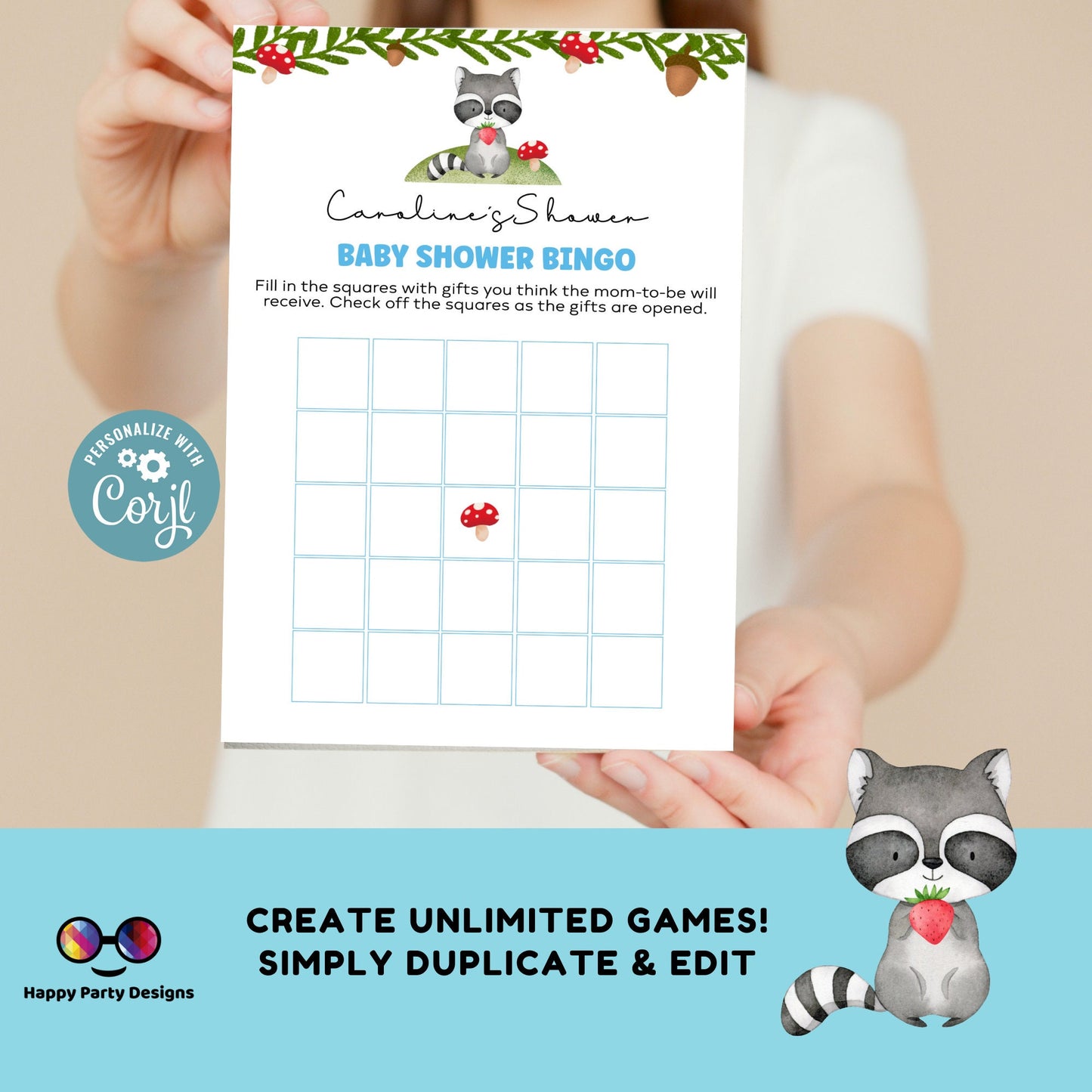 Editable woodland games bundle | woodland baby shower games | Baby boy | forest shower | woodland baby shower games #B16