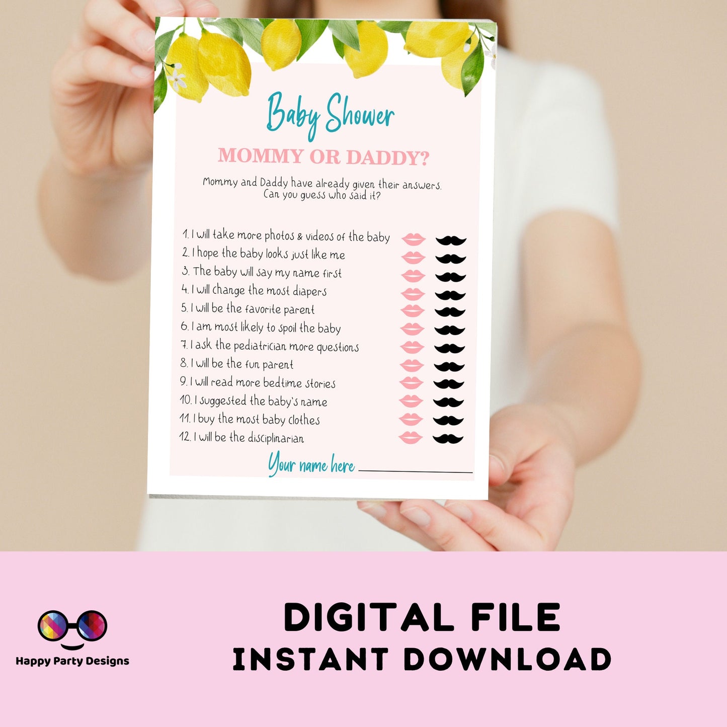 Instant lemon baby shower games bundle | lemons baby shower games | Baby girl | summer baby shower | lemon baby shower games #B8