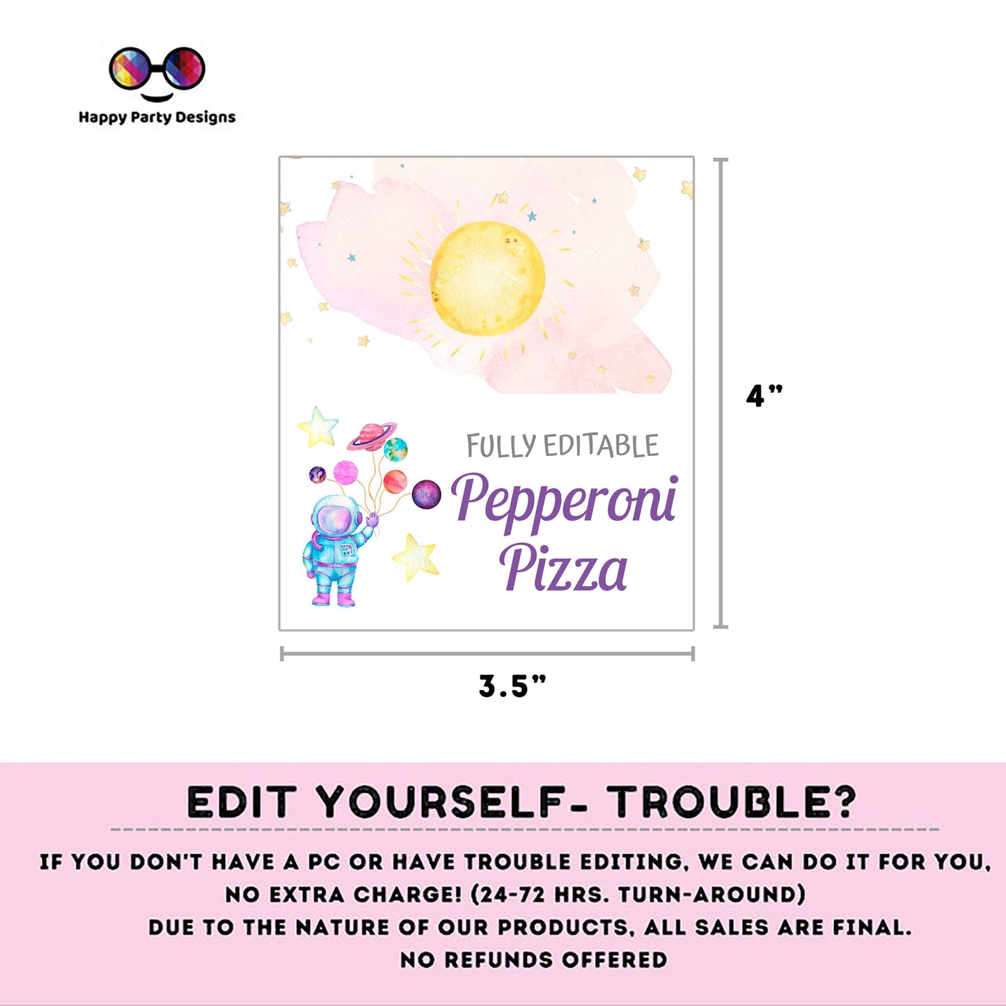 First Trip Around the Sun Birthday food tent | Outer Space Party | buffet labels | Astronaut birthday party |food label editable online #K57