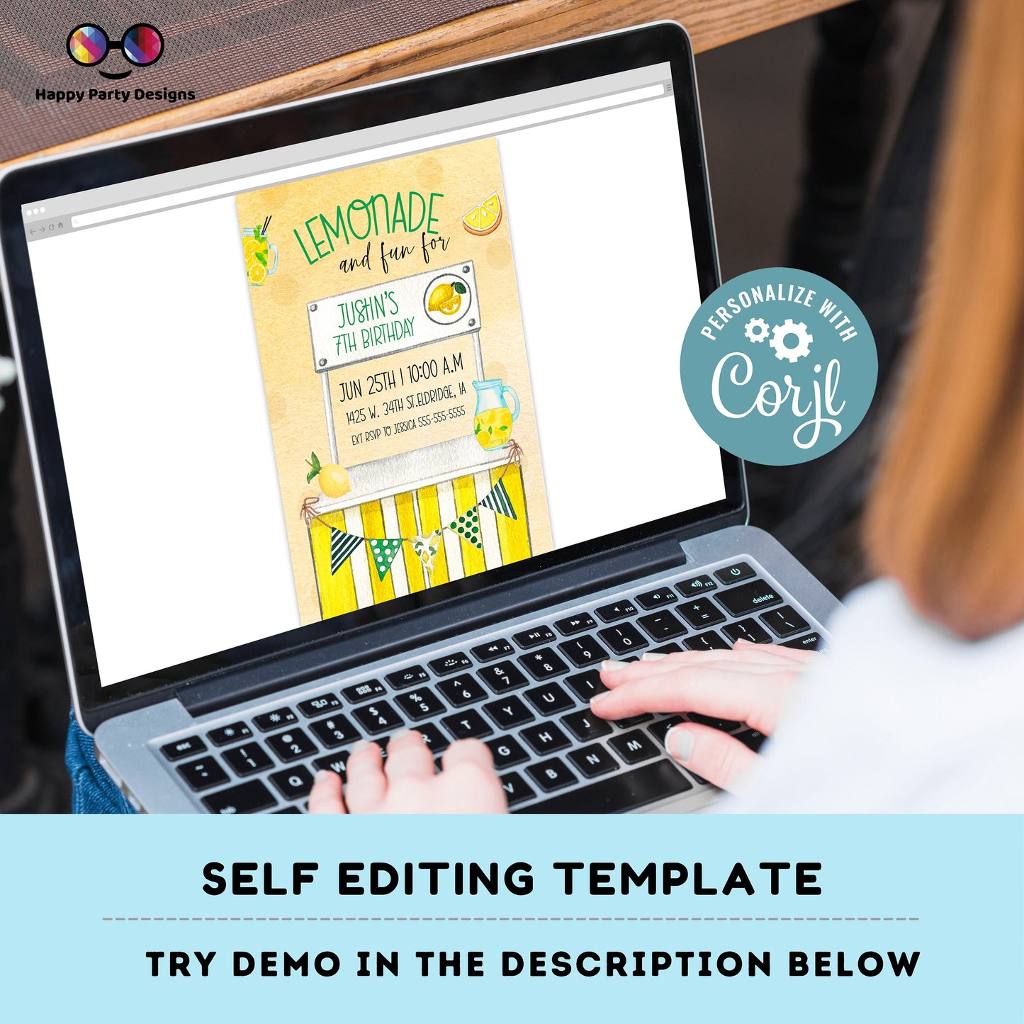 Editable Lemonade Invitation | Lemonade Birthday Invitation | Garden Birthday Party | Lemonade Stand Birthday #K101