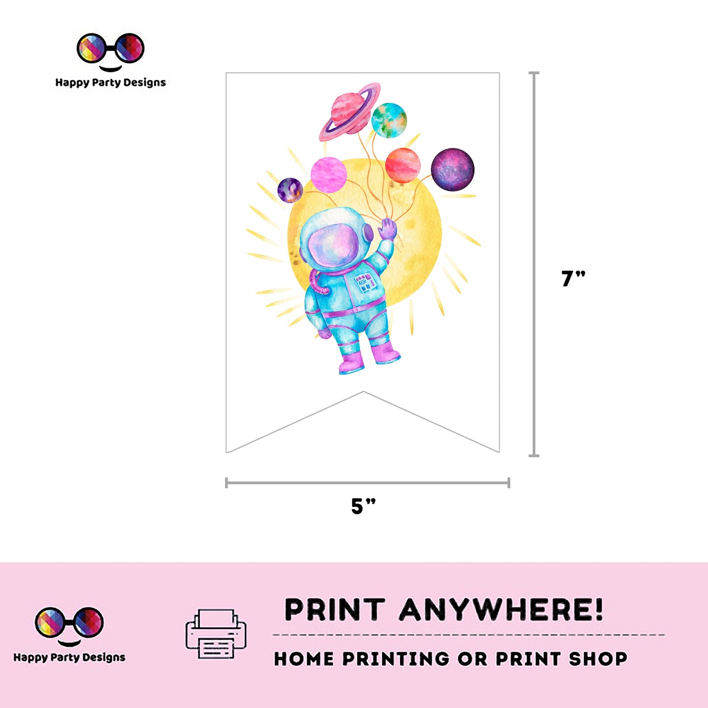 Happy Birthday First Trip Around the Sun Party Banner | Outer Space Party | Birthday banner | Astronaut birthday party | birthday | #K57