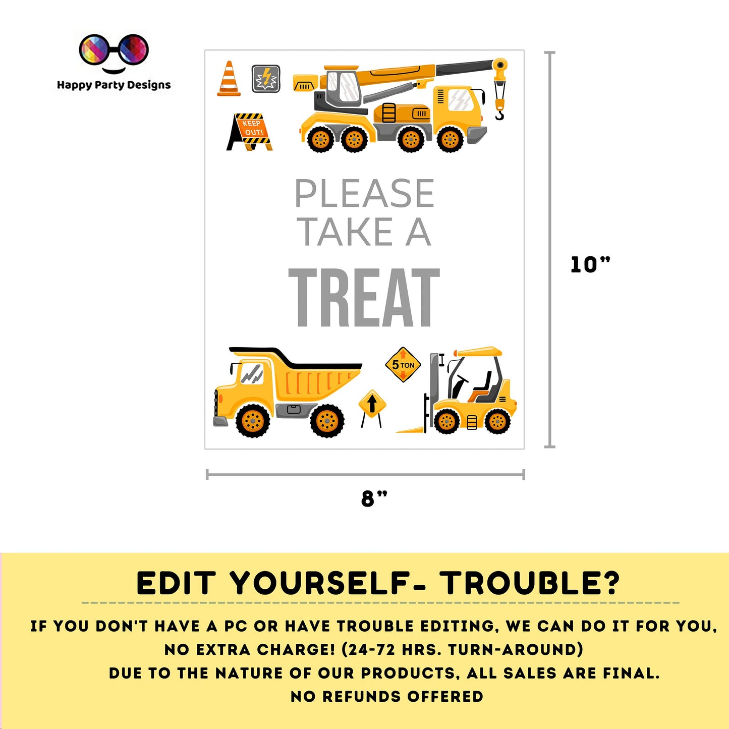 Editable Welcome Sign | Trucks birthday | under construction birthday Decorations | construction sign | birthday Boy | Welcome Sign #K105