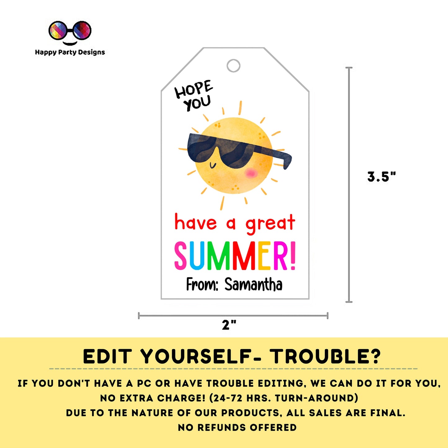 End of School Year editable Tag | Gift Tags | Printable Teacher Tags | Last Day of School | Student Gift Tags | PTO PTA tags #SCH1