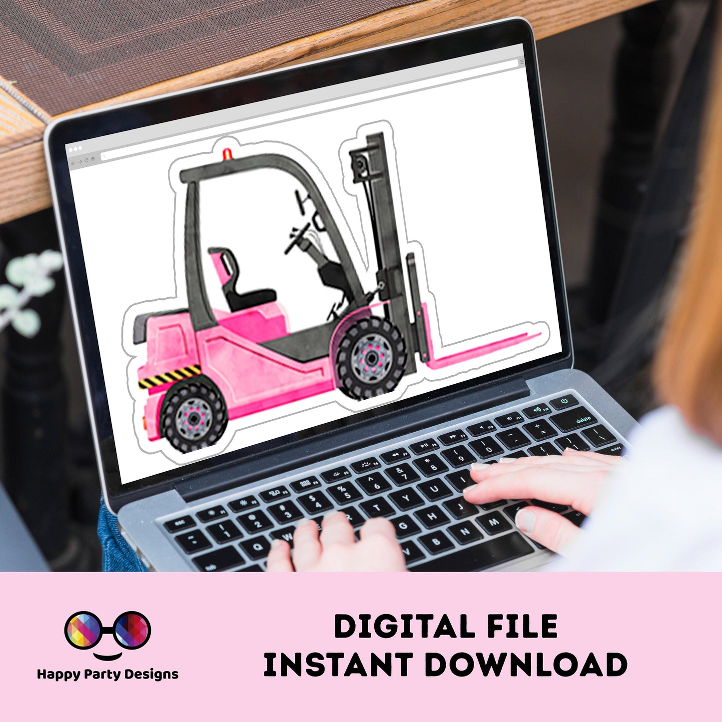 PRINTABLE pink truck Cake Toppers | under construction party Cake Toppers | truck Toppers Centerpieces | pink truck | girl birthday #K69