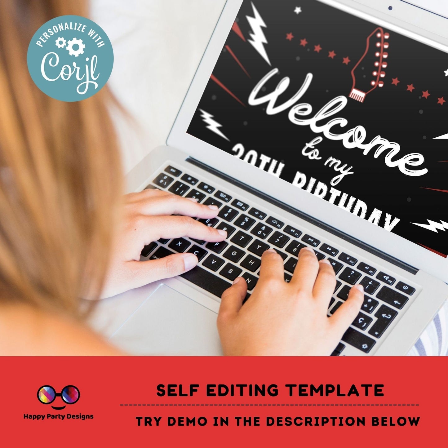 Rock n roll Birthday Welcome Sign | Lets Rock Birthday Party Welcome Sign | Rock and Roll Party Welcome Sign | printable Welcome Sign #A12