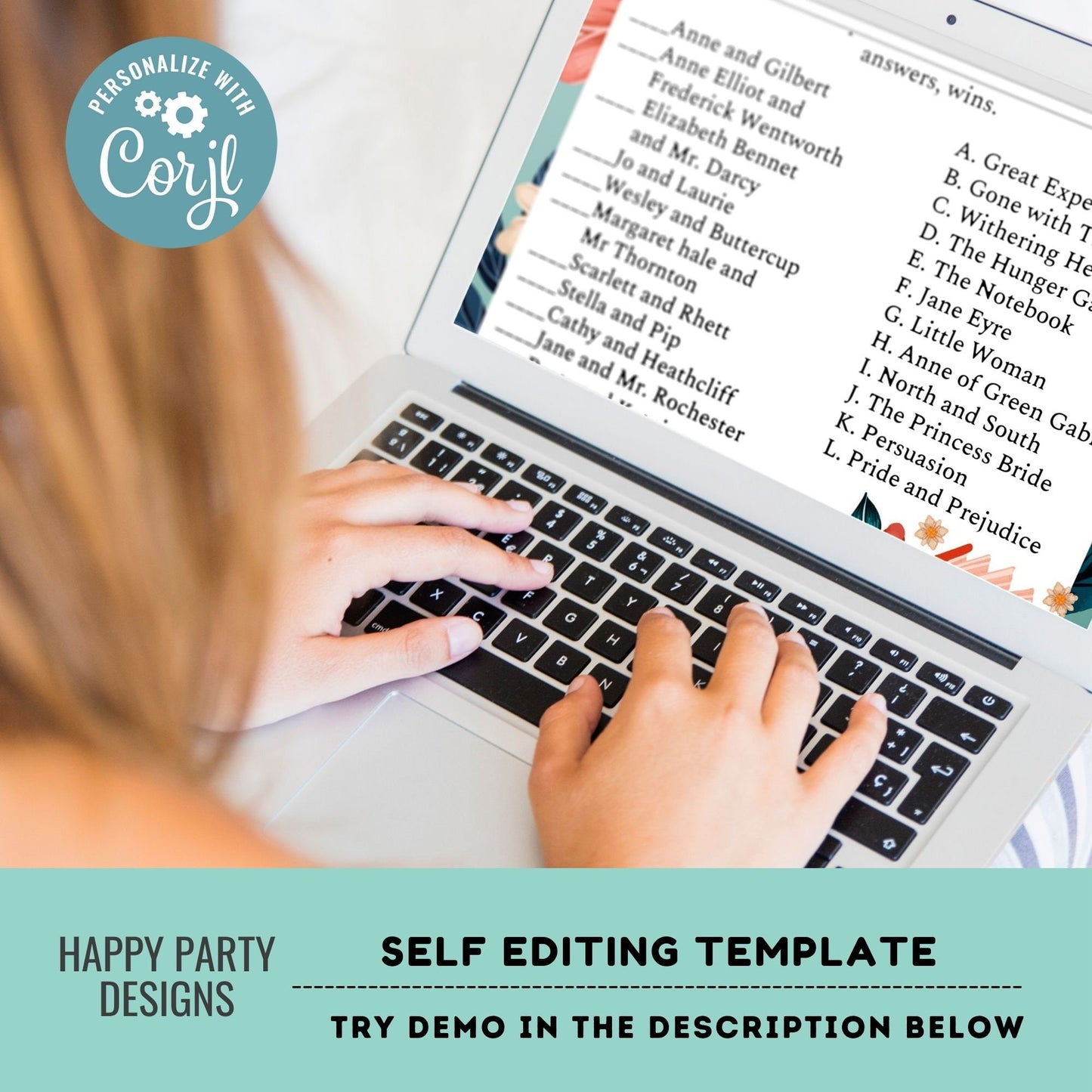 Editable Literary loves books game| Editable Bridal Shower Book Characters Game | book shower game | bridal shower| latte shower | #A13