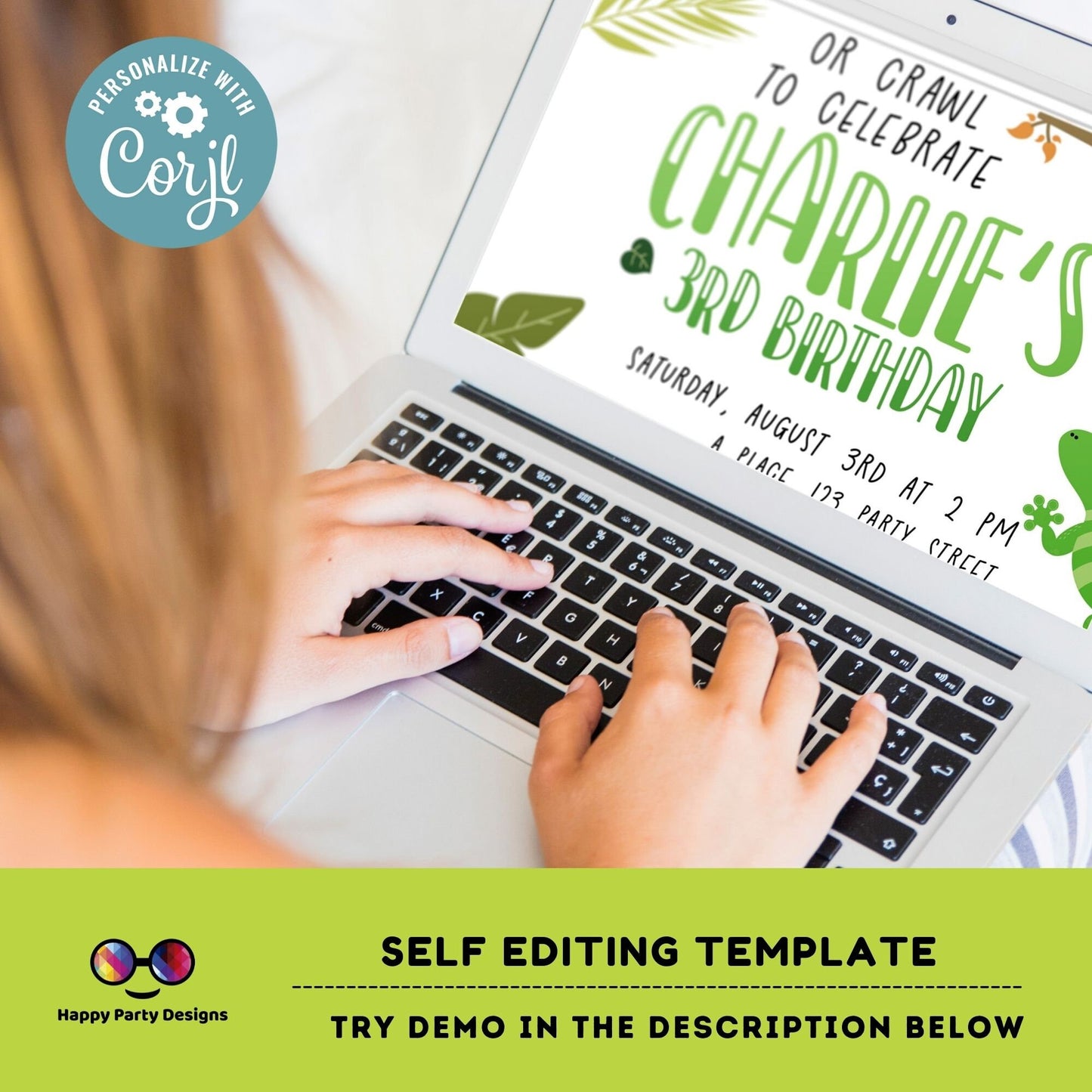 Editable Reptile Invitation | Reptile Birthday Invitation Printable | Snake Invitation | Lizard Invitation | Reptile Party Invite #K170