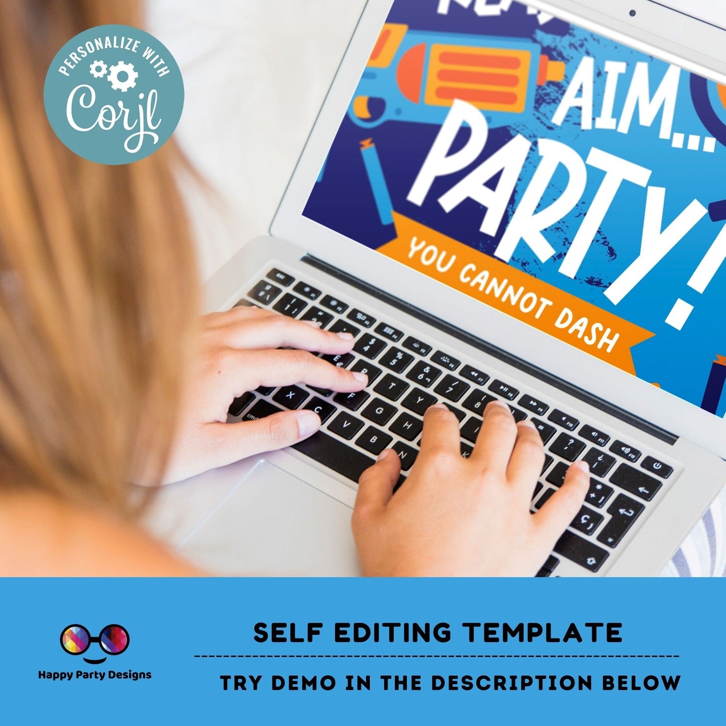 Kids Editable dart gun Birthday Invitation Template | Printable Birthday dart gun Party Invitations | Birthday boy Gun Blasters Battle #K172